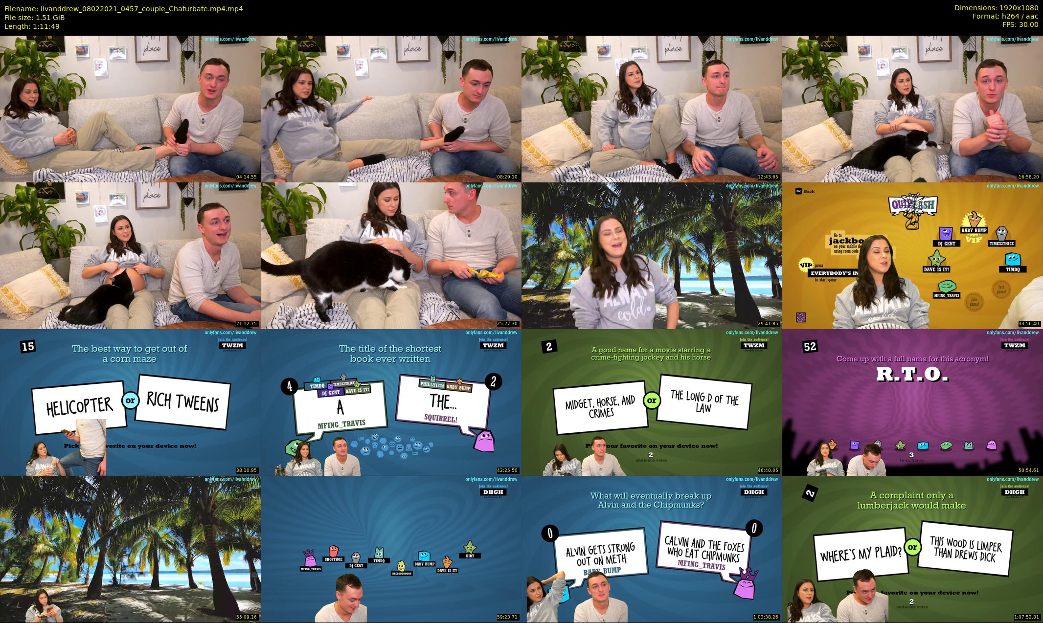 livanddrew — 72 minute Chaturbate couple cam show recording, 1080p, Feb 8, 2021