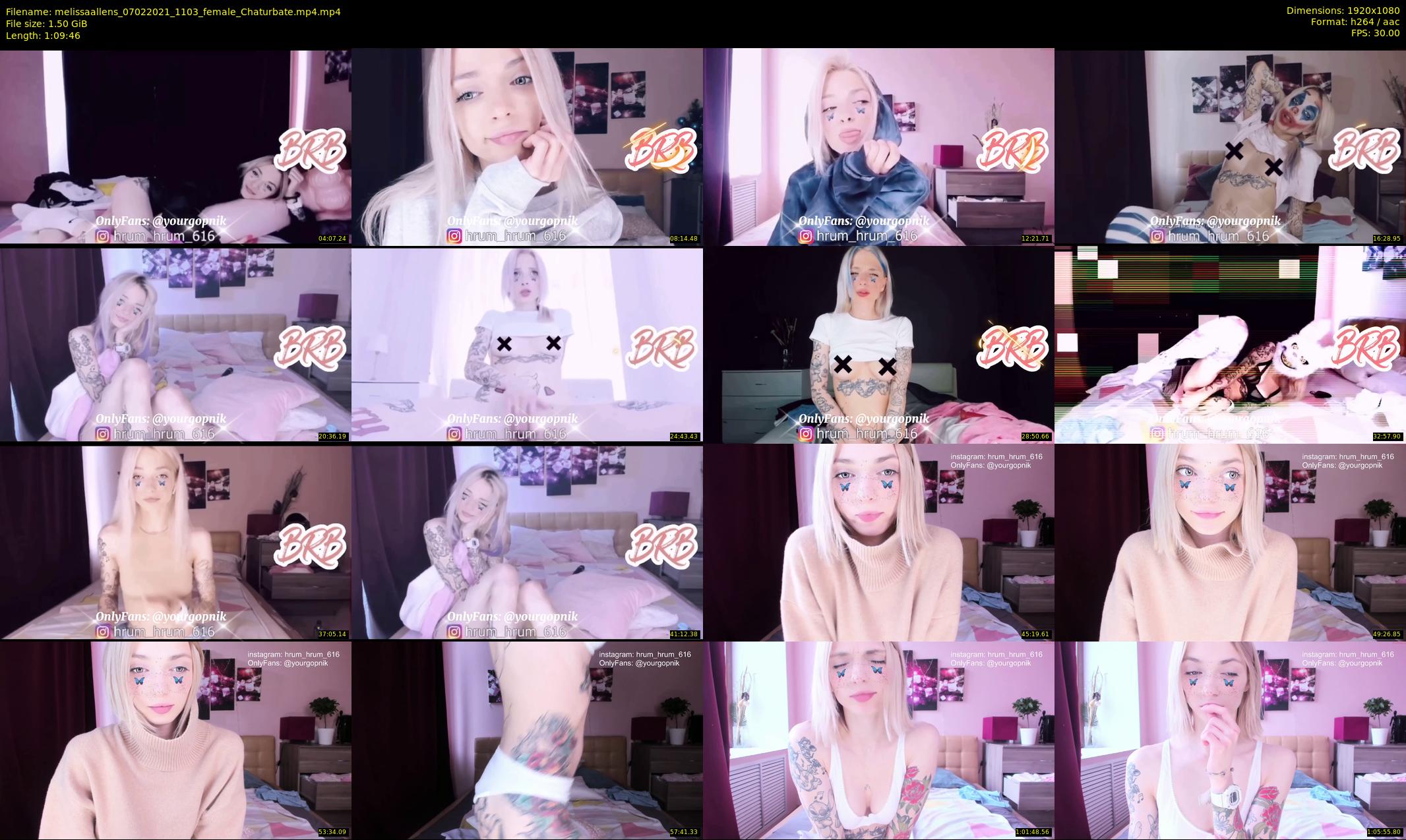 melissaallens — 70 minute Chaturbate female cam show recording, 1080p, Feb 7, 2021