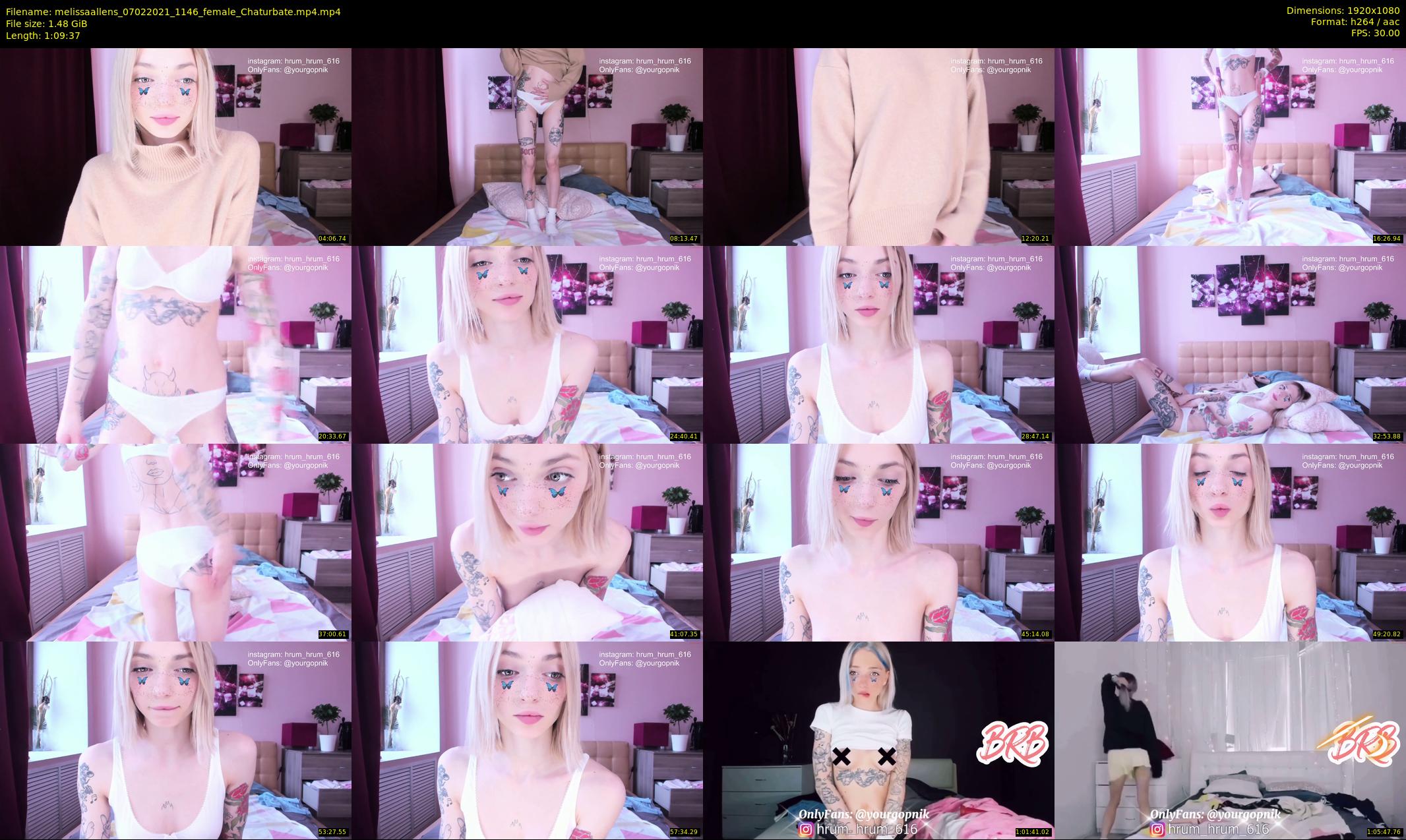 melissaallens — 70 minute Chaturbate female cam show recording, 1080p, Feb 7, 2021