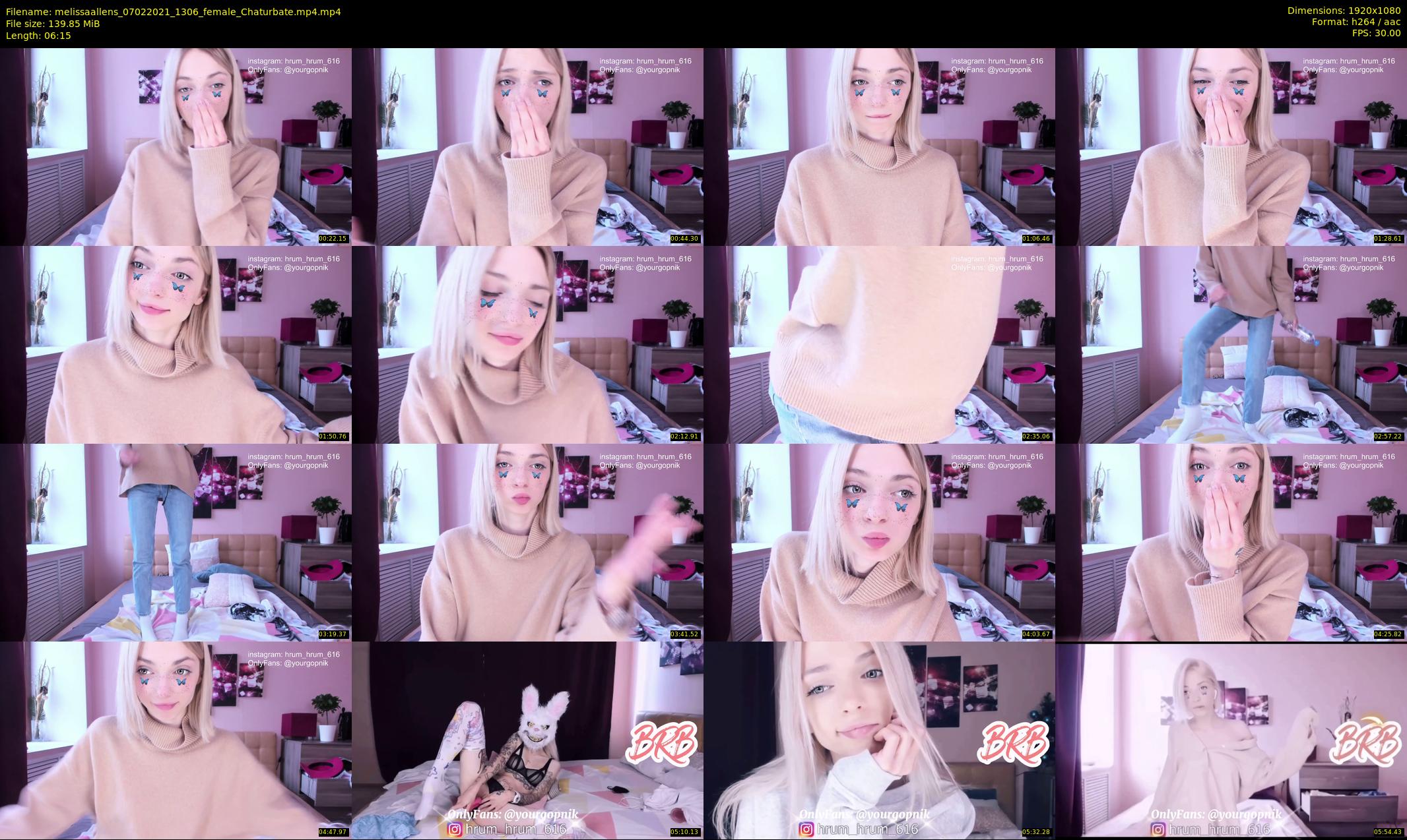 melissaallens — 7 minute Chaturbate female cam show recording, 1080p, Feb 7, 2021