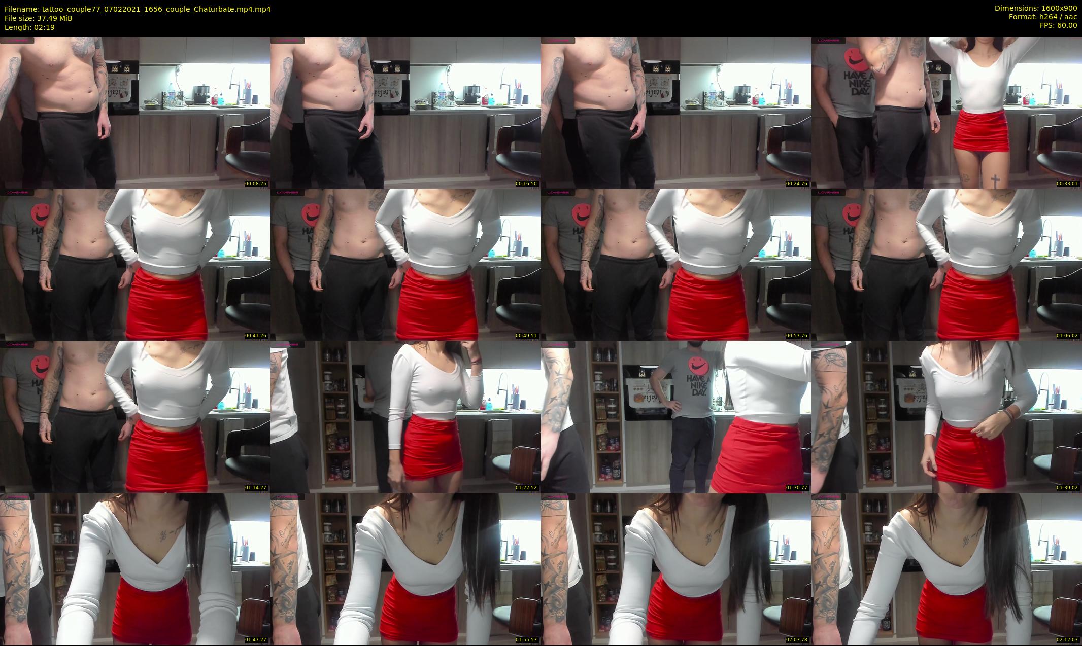 tattoo_couple77 — 3 minute Chaturbate couple cam show recording, 720p, Feb 7, 2021