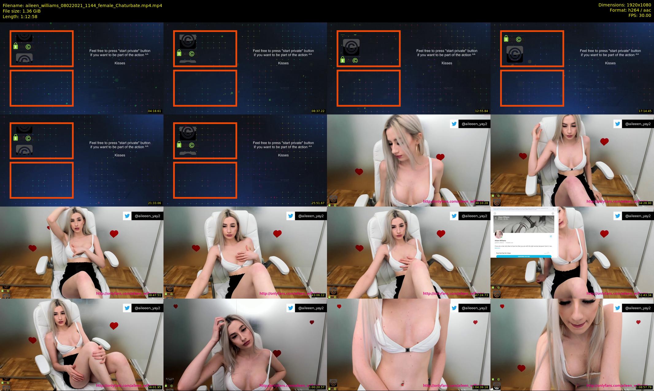 aileen_williams — 73 minute Chaturbate female cam show recording, 1080p, Feb 8, 2021