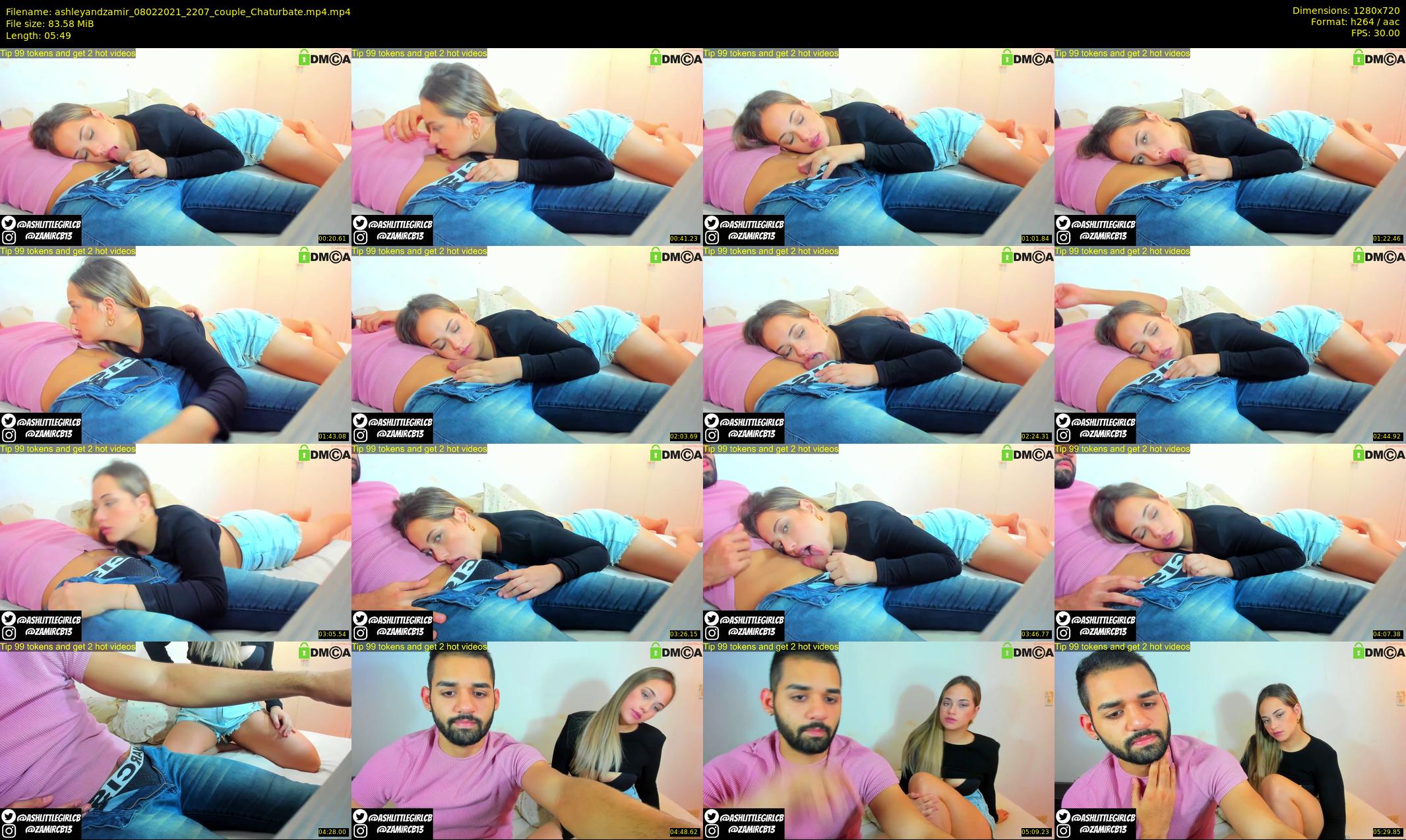ashleyandzamir — 6 minute Chaturbate couple cam show recording, 720p, Feb 8, 2021