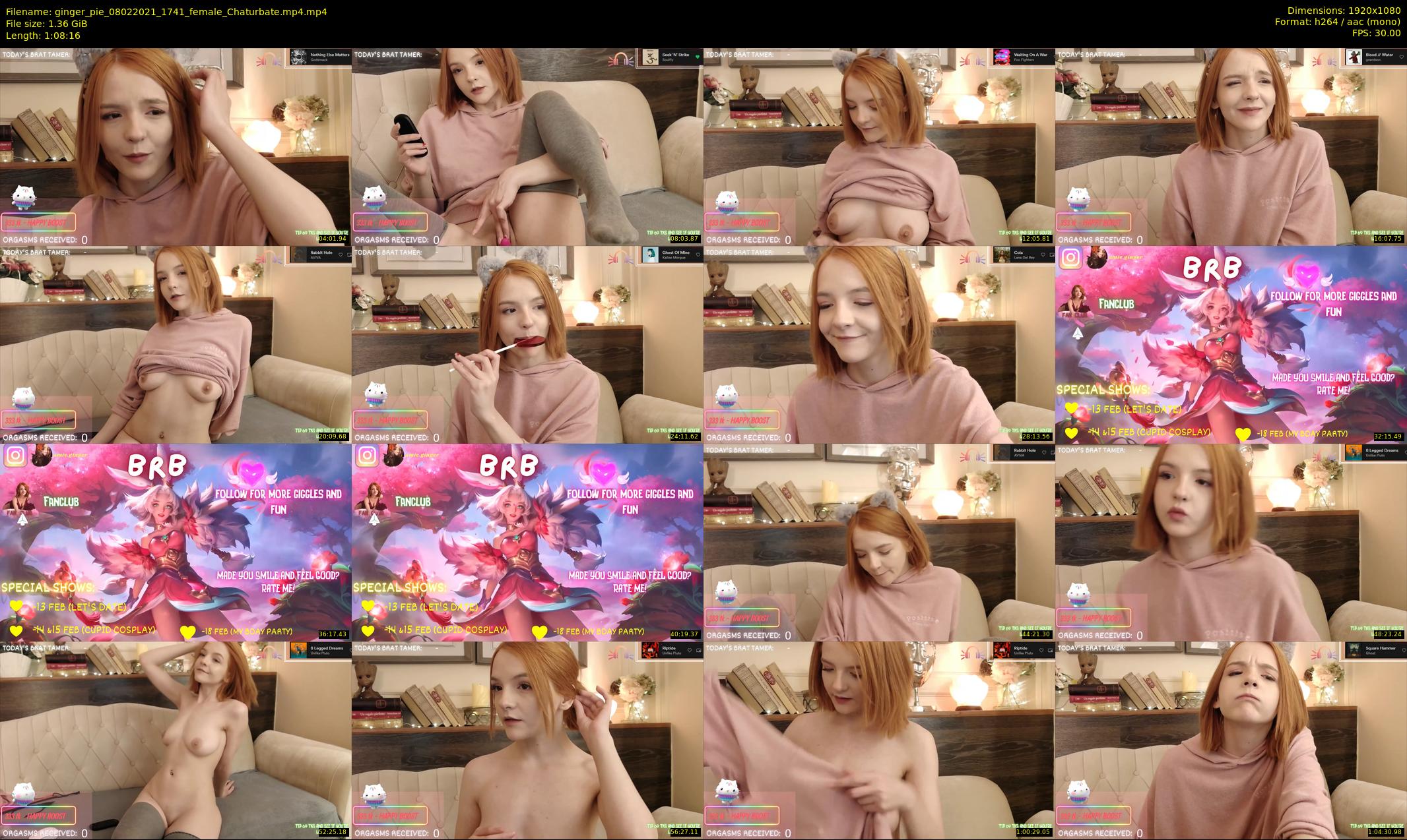 ginger_pie — 69 minute Chaturbate female cam show recording, 1080p, Feb 8, 2021