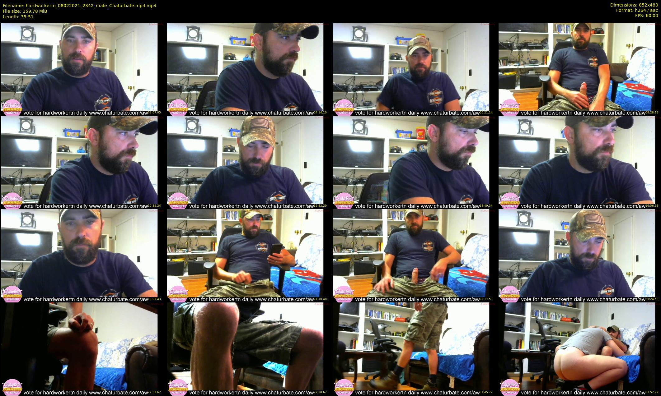hardworkertn — 36 minute Chaturbate male cam show recording, 480p, Feb 8, 2021