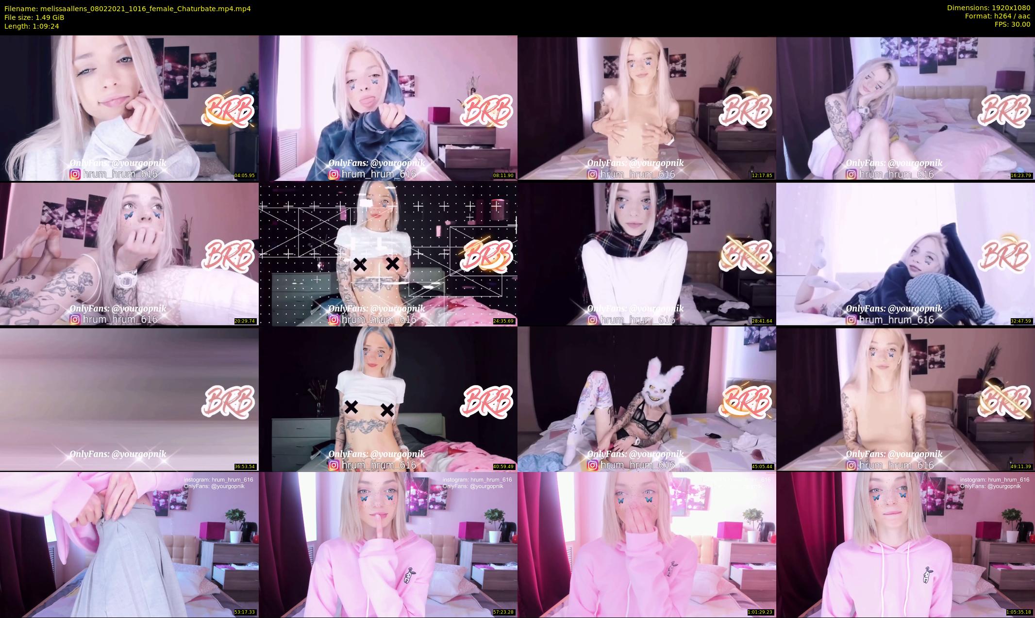 melissaallens — 70 minute Chaturbate female cam show recording, 1080p, Feb 8, 2021