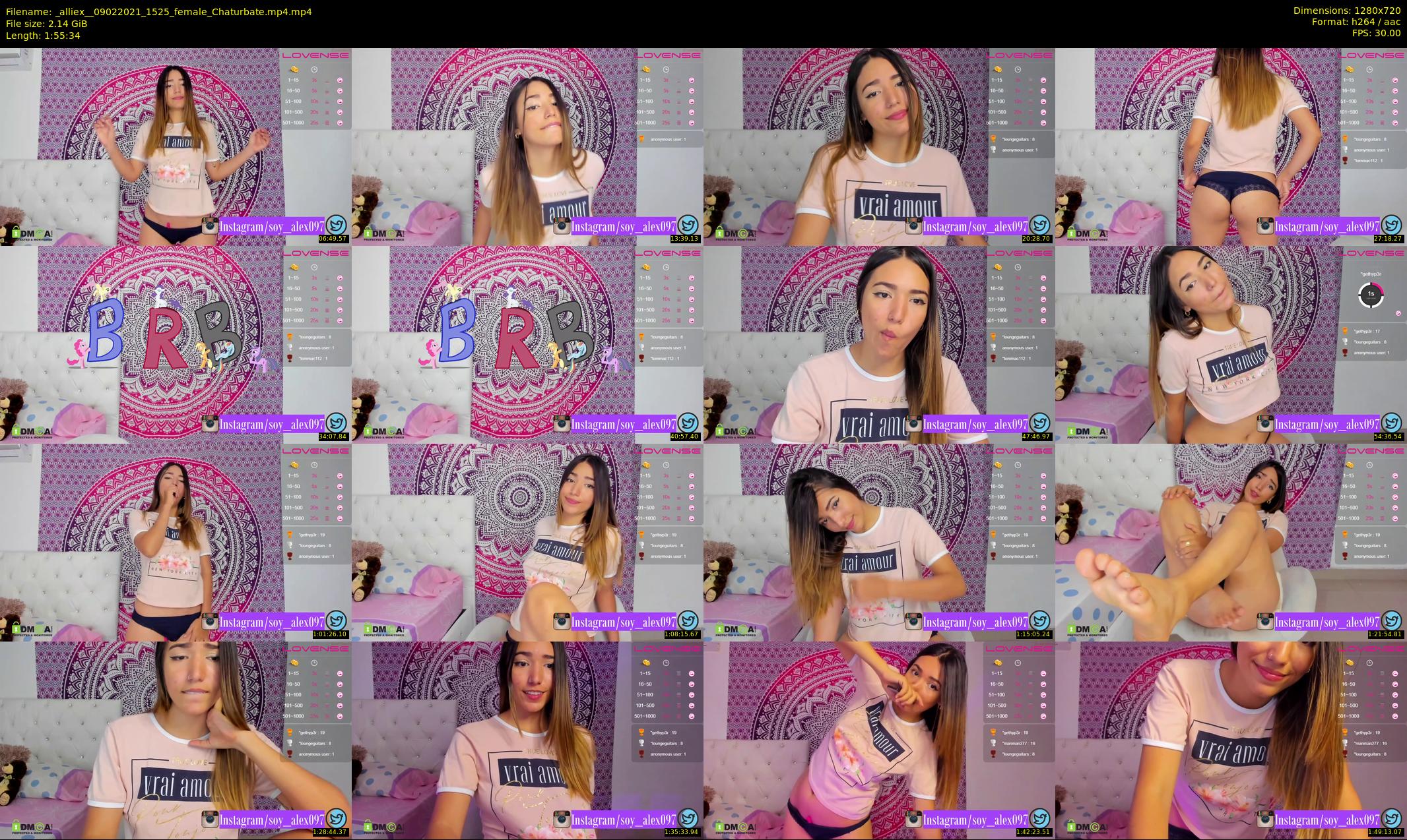_alliex_ — 116 minute Chaturbate female cam show recording, 720p, Feb 9, 2021
