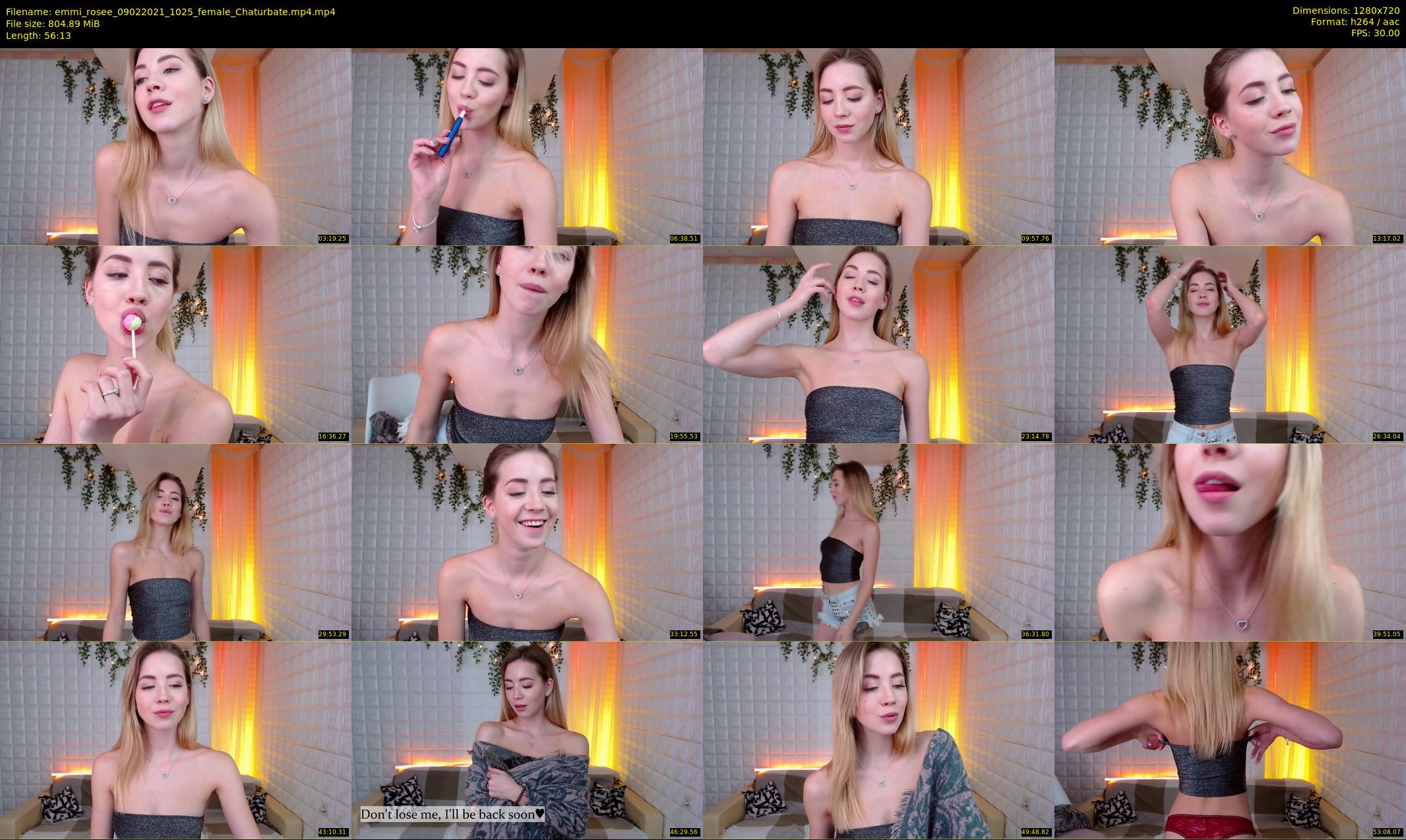emmi_rosee — 57 minute Chaturbate female cam show recording, 720p, Feb 9, 2021