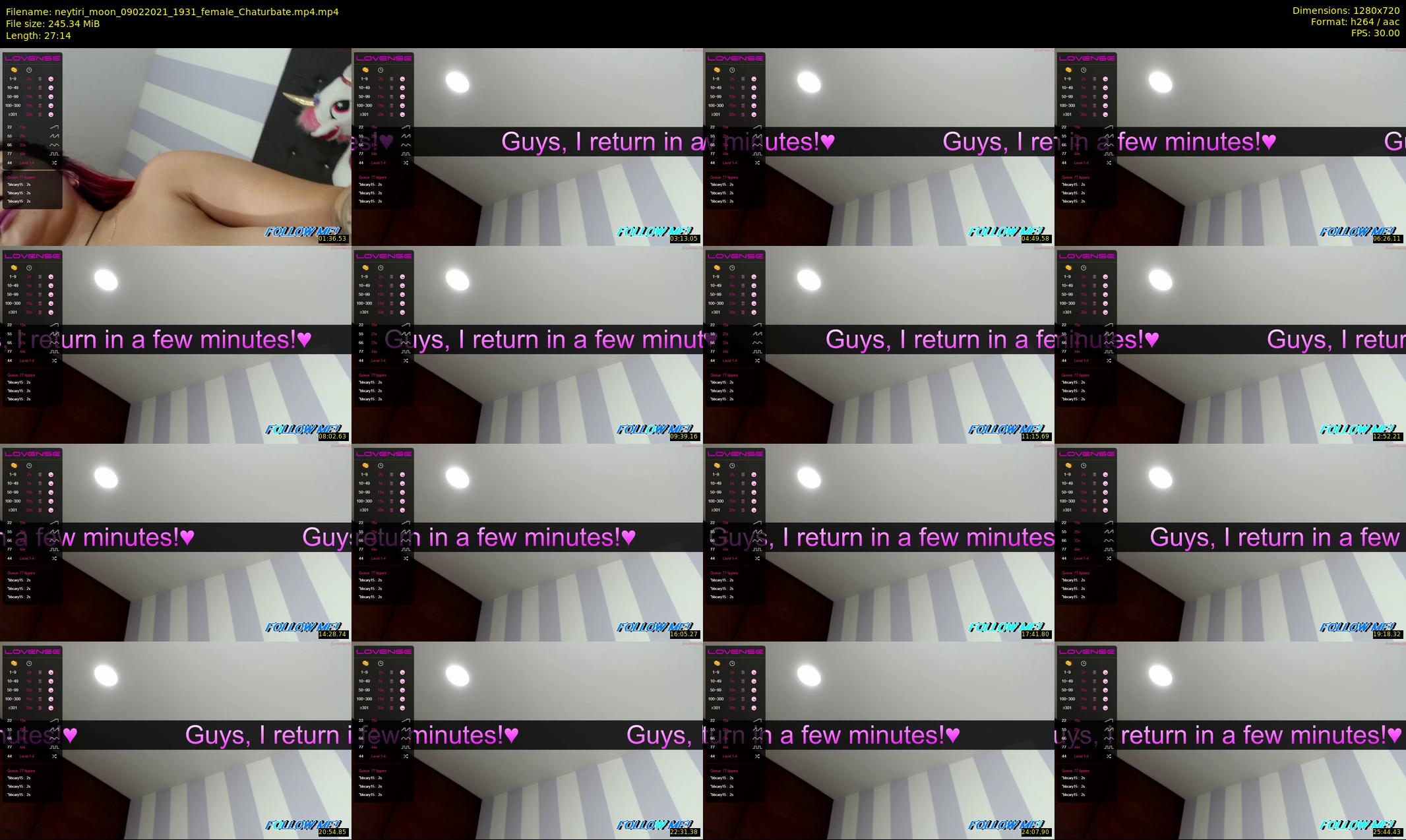 neytiri_moon — 28 minute Chaturbate female cam show recording, 720p, Feb 9, 2021