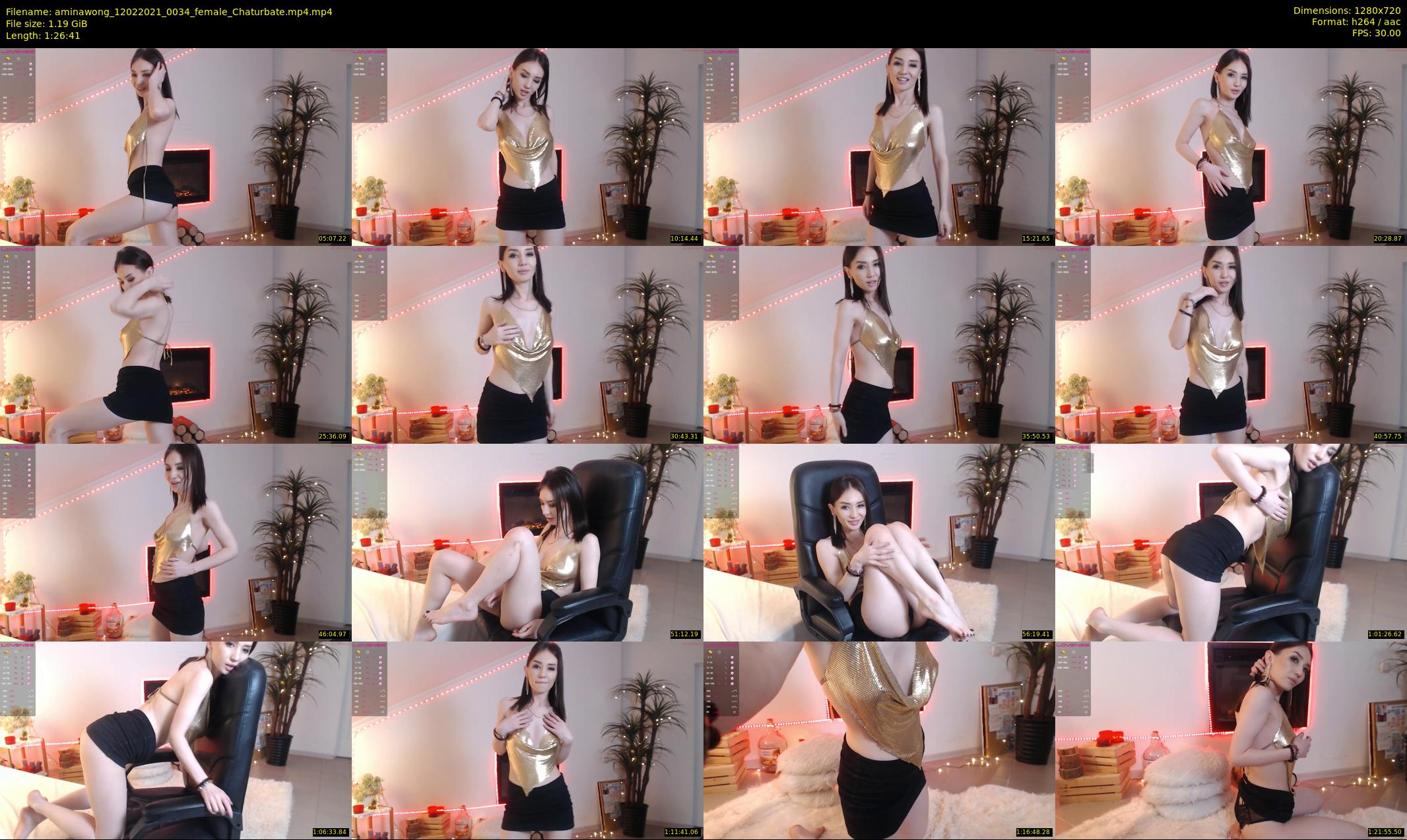 aminawong — 87 minute Chaturbate female cam show recording, 720p, Feb 12, 2021