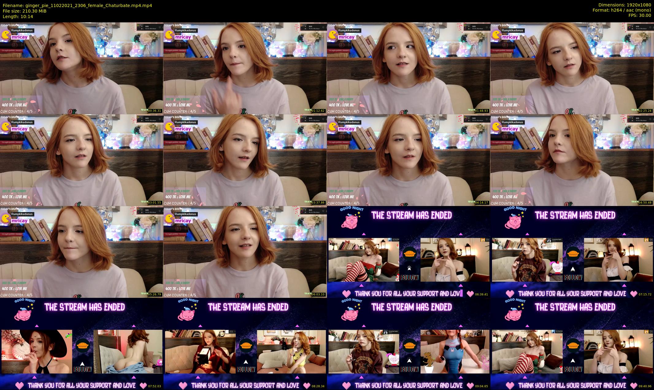 ginger_pie — 11 minute Chaturbate female cam show recording, 1080p, Feb 11, 2021