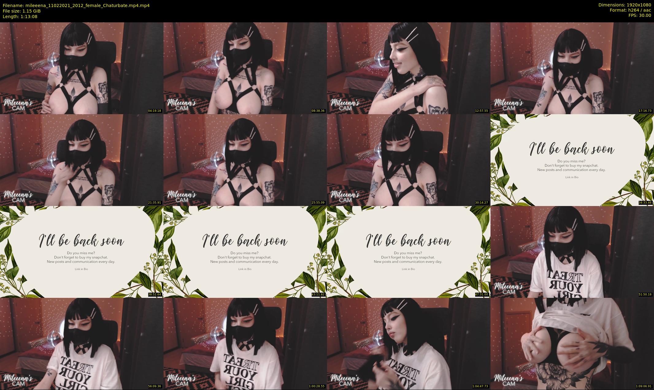 mileeena — 74 minute Chaturbate female cam show recording, 1080p, Feb 11, 2021