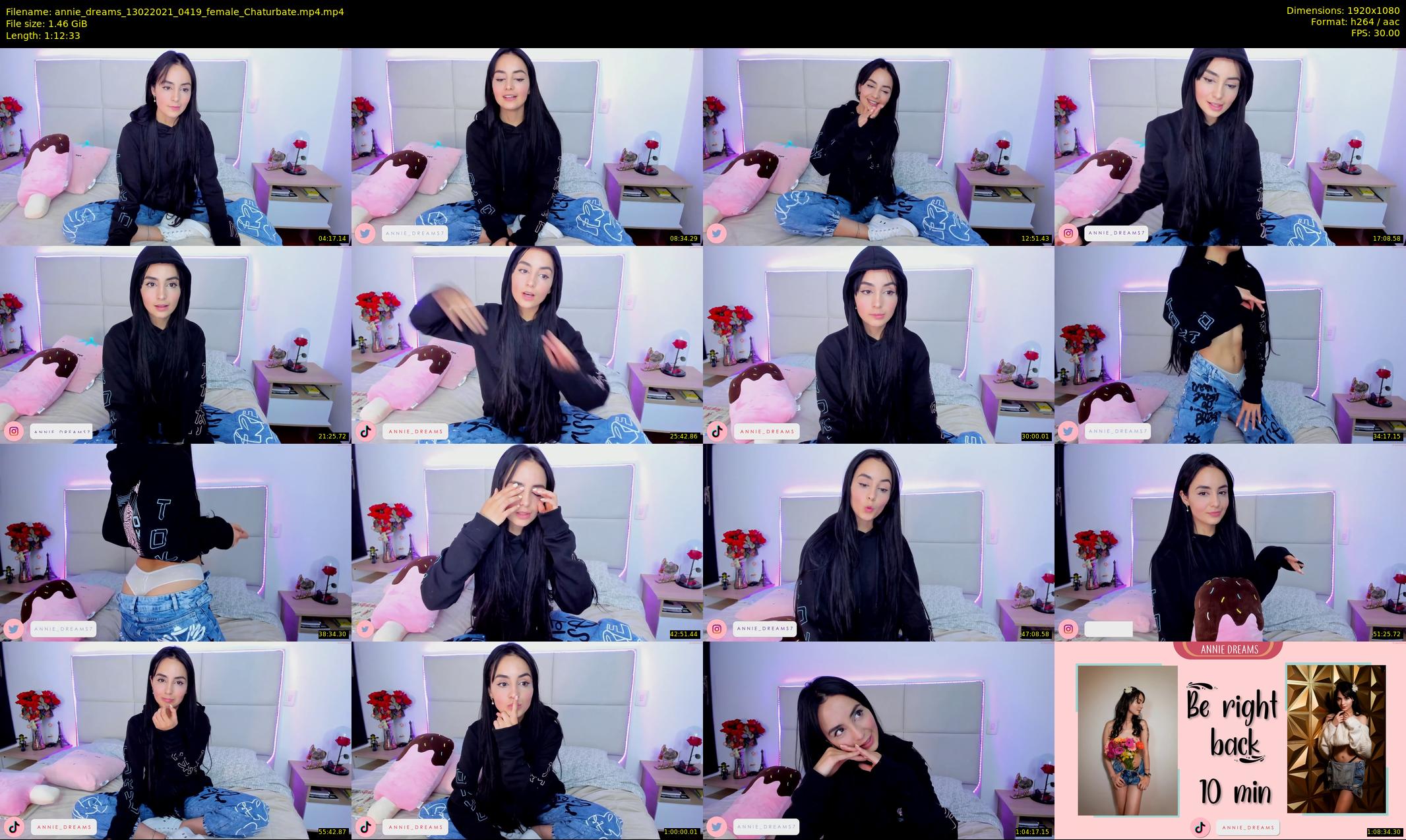 annie_dreams — 73 minute Chaturbate female cam show recording, 1080p, Feb 13, 2021