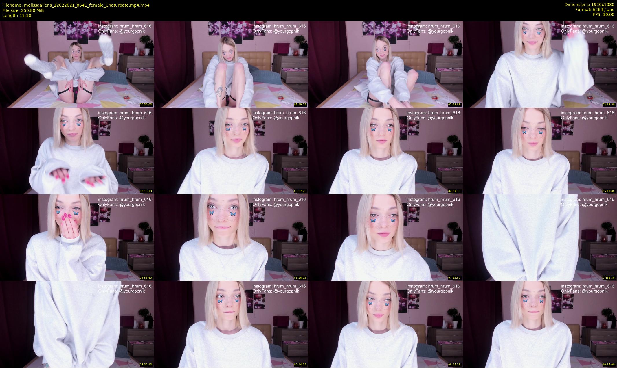 melissaallens — 12 minute Chaturbate female cam show recording, 1080p, Feb 12, 2021