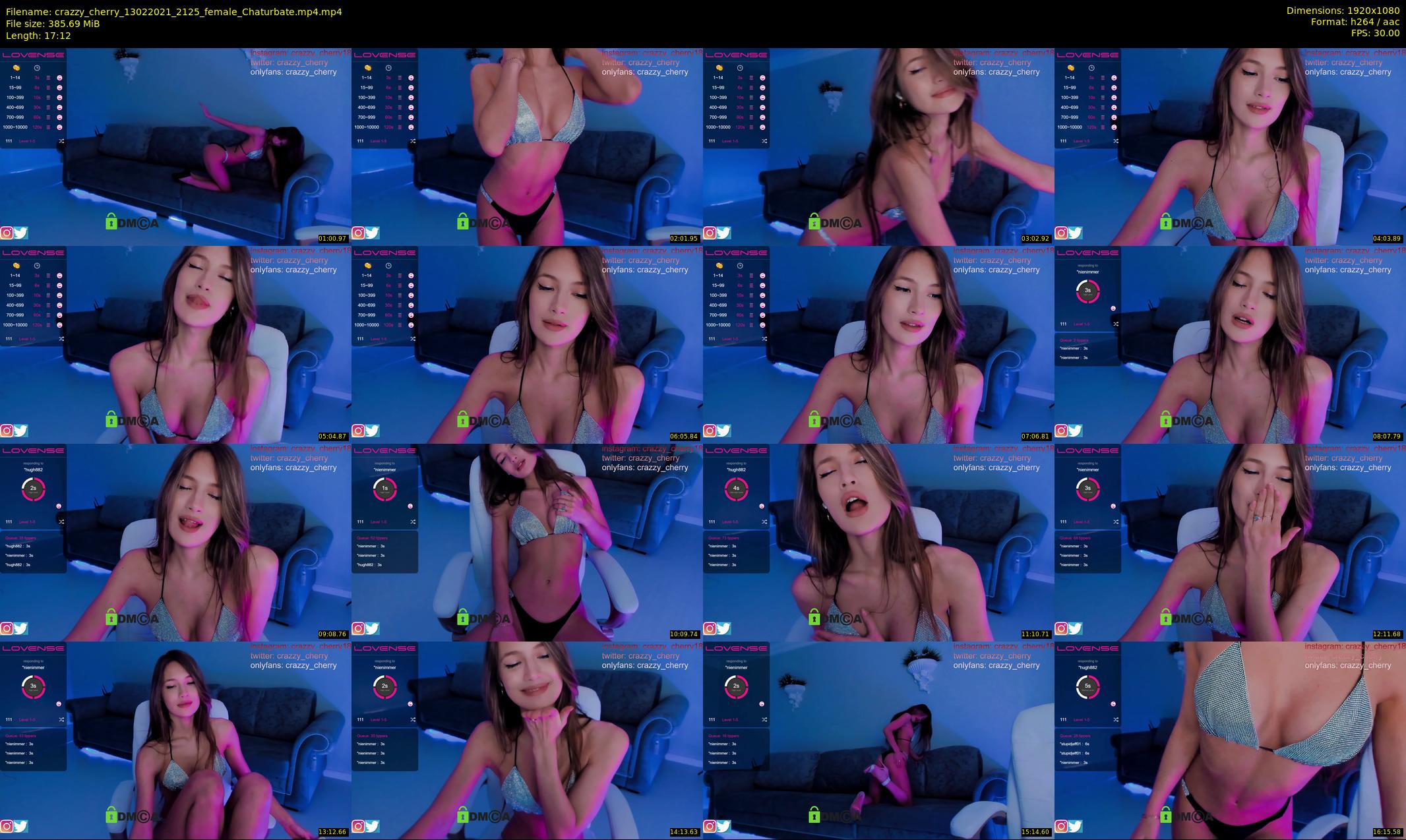 crazzy_cherry — 18 minute Chaturbate female cam show recording, 1080p, Feb 13, 2021