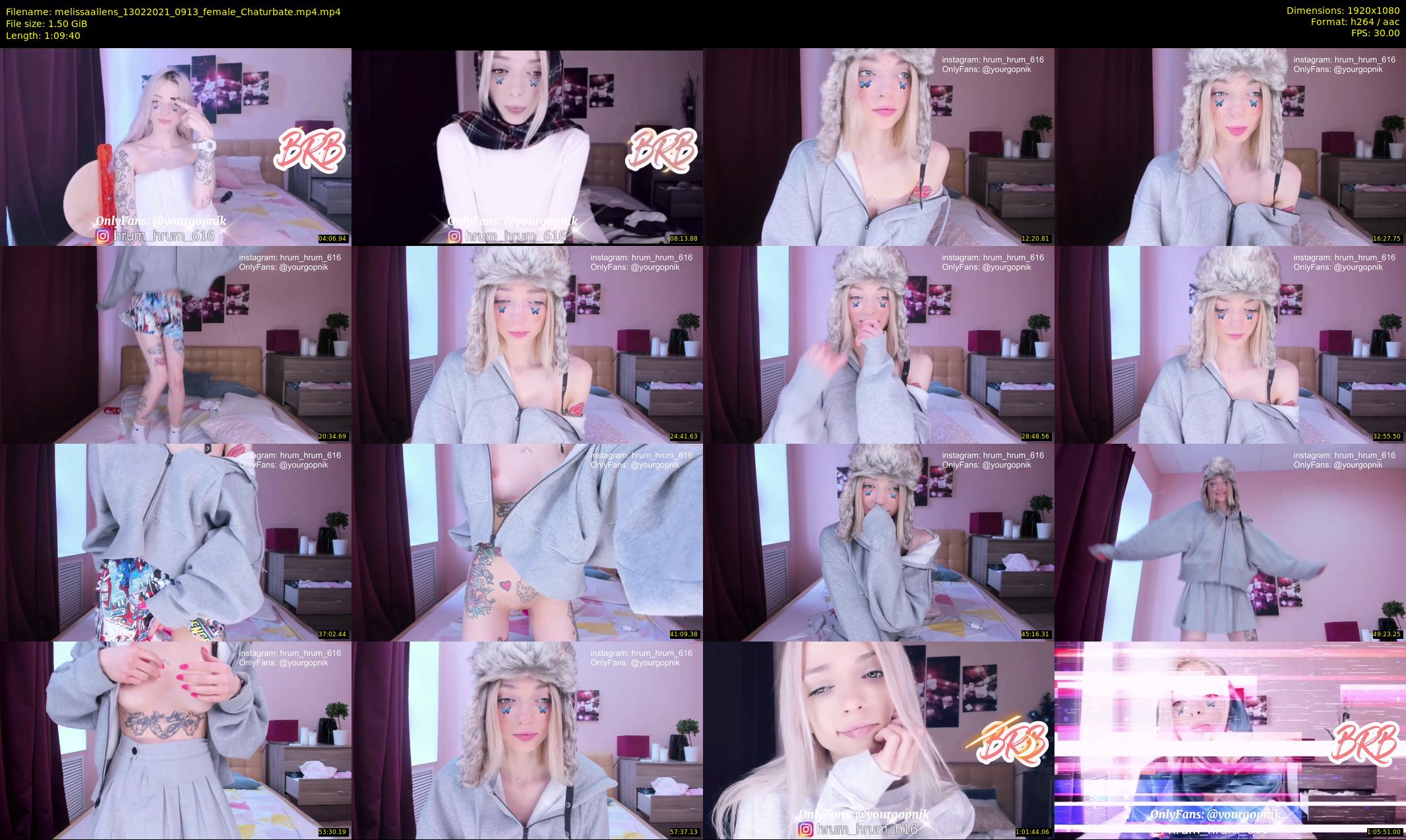 melissaallens — 70 minute Chaturbate female cam show recording, 1080p, Feb 13, 2021