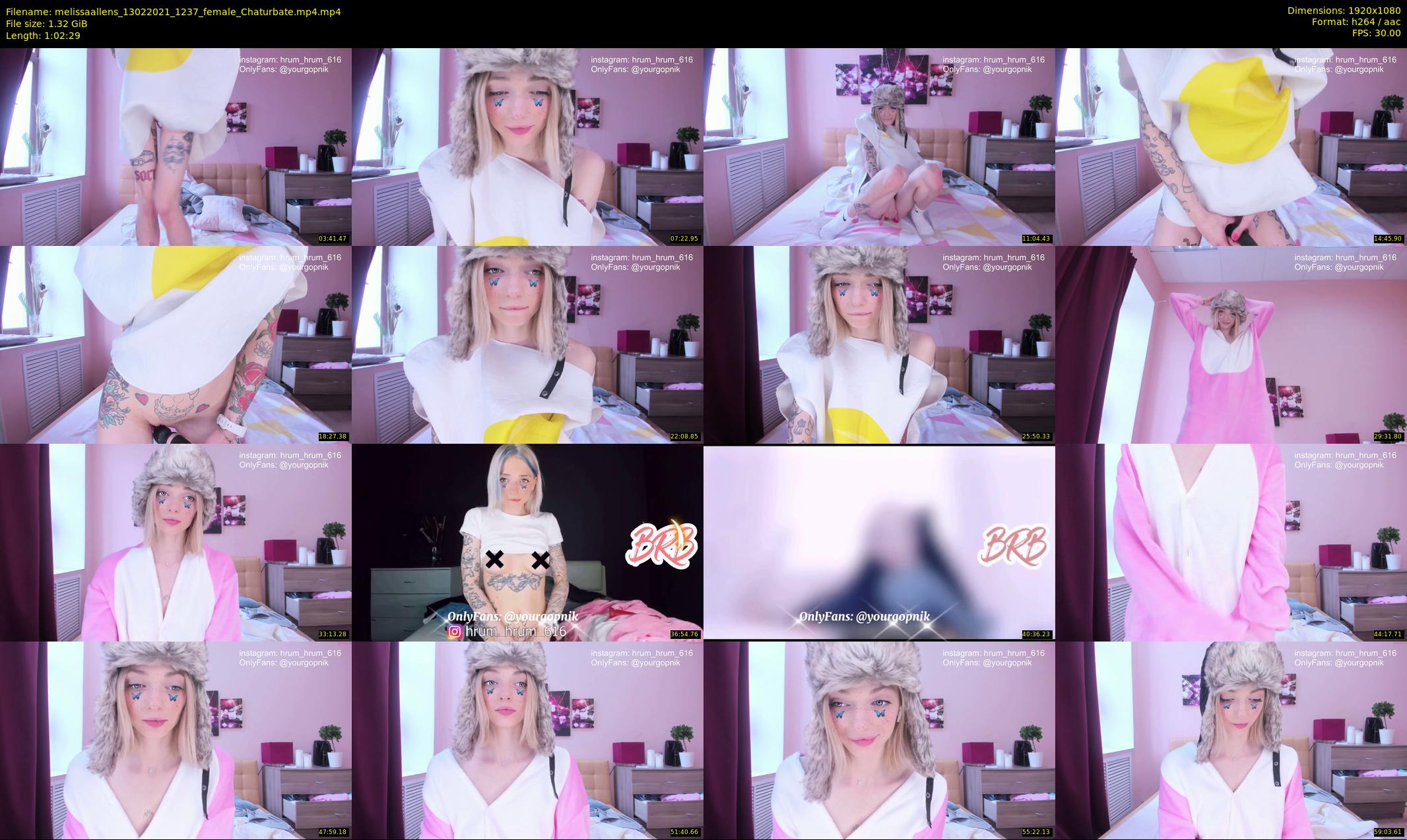 melissaallens — 63 minute Chaturbate female cam show recording, 1080p, Feb 13, 2021