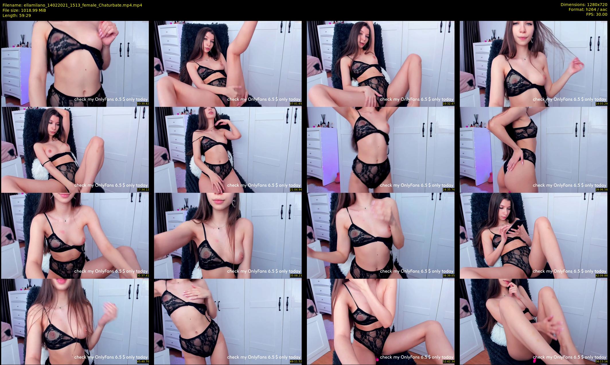 ellamilano — 60 minute Chaturbate female cam show recording, 720p, Feb 14, 2021