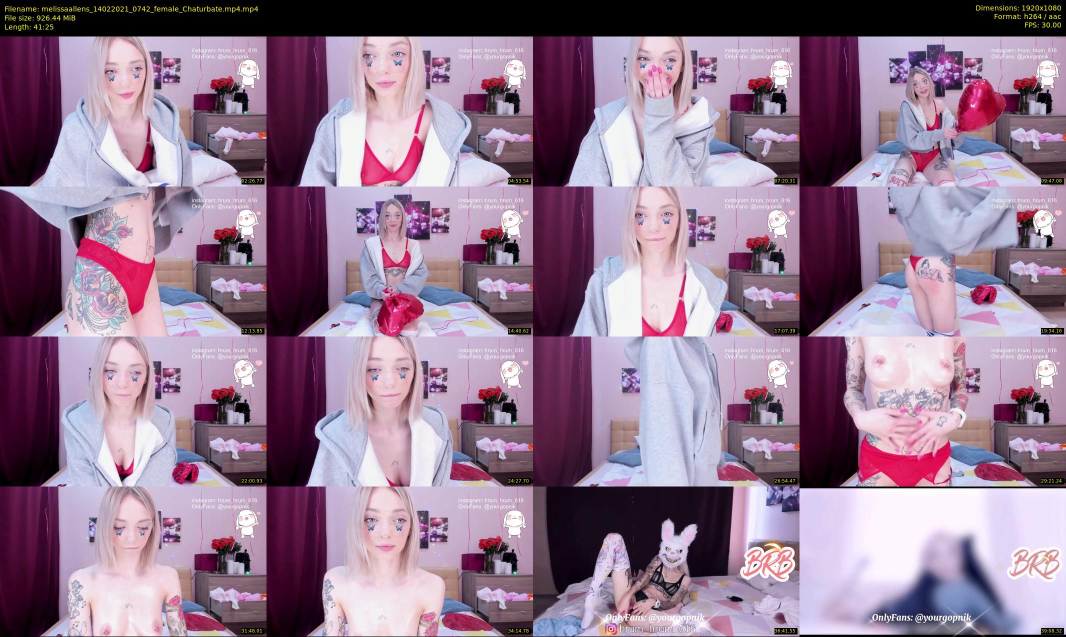 melissaallens — 42 minute Chaturbate female cam show recording, 1080p, Feb 14, 2021