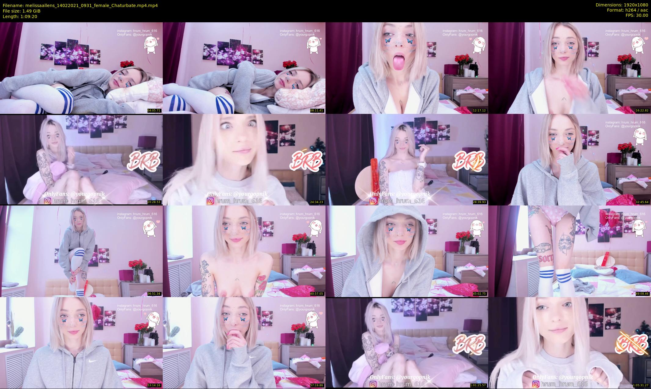 melissaallens — 70 minute Chaturbate female cam show recording, 1080p, Feb 14, 2021