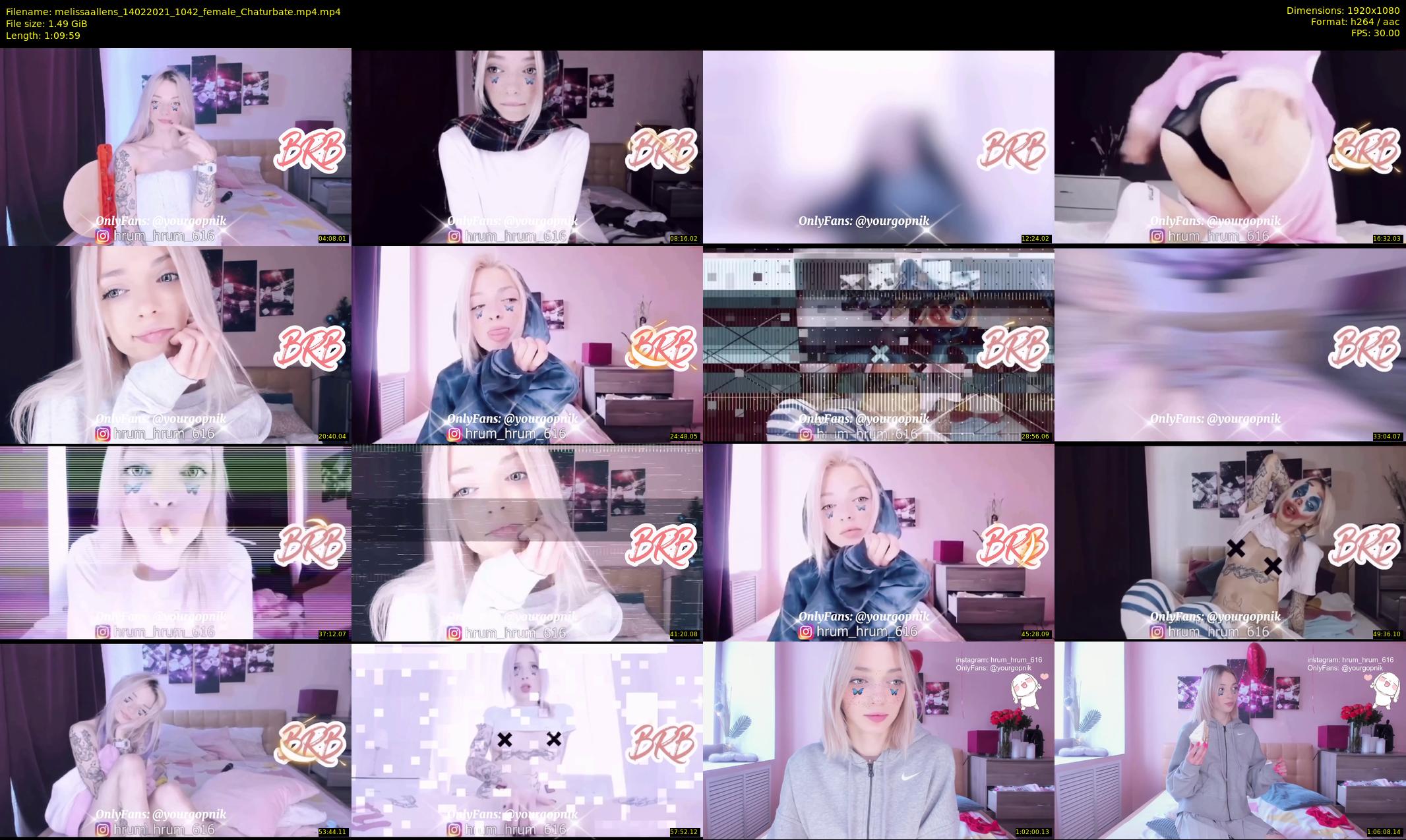 melissaallens — 70 minute Chaturbate female cam show recording, 1080p, Feb 14, 2021