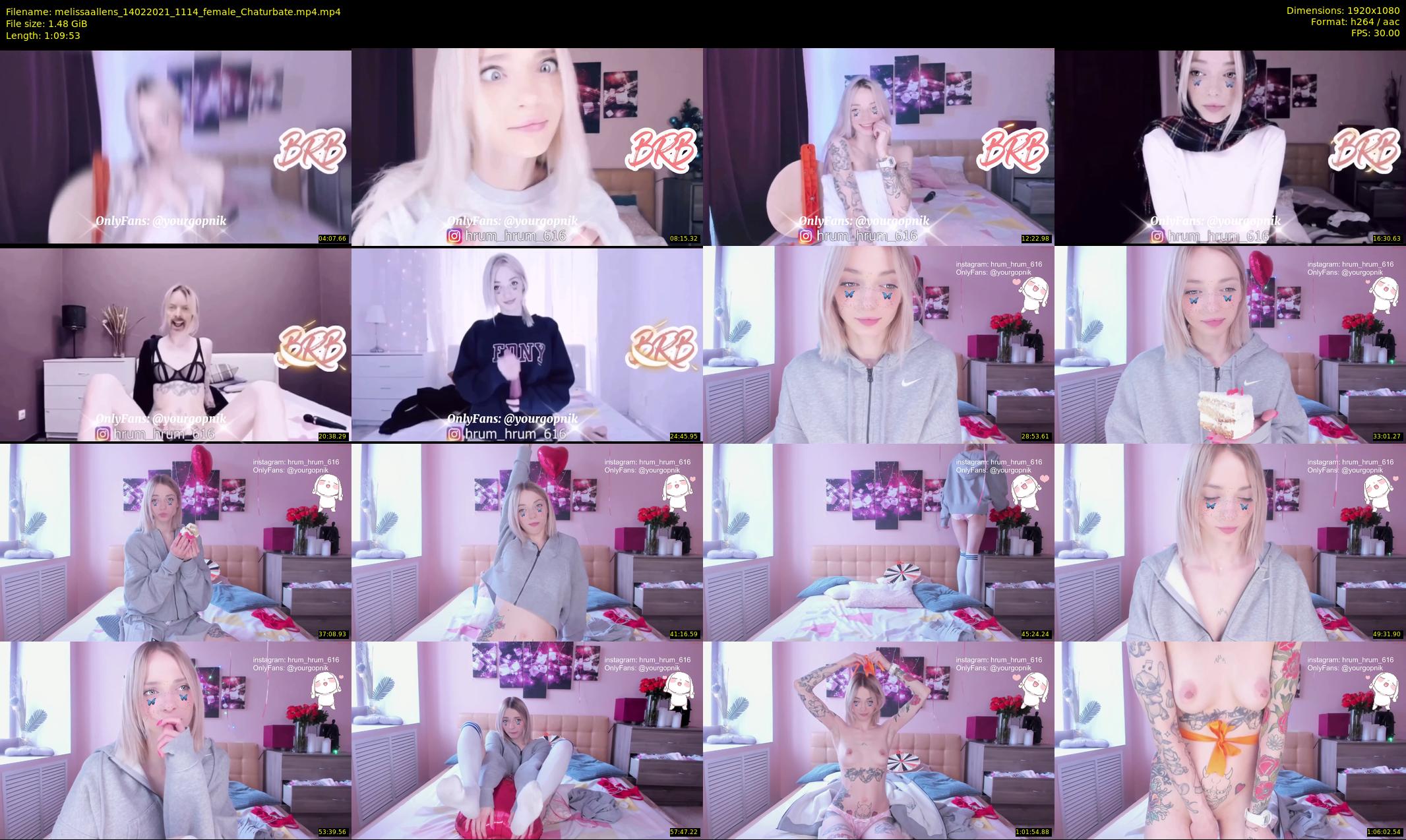 melissaallens — 70 minute Chaturbate female cam show recording, 1080p, Feb 14, 2021