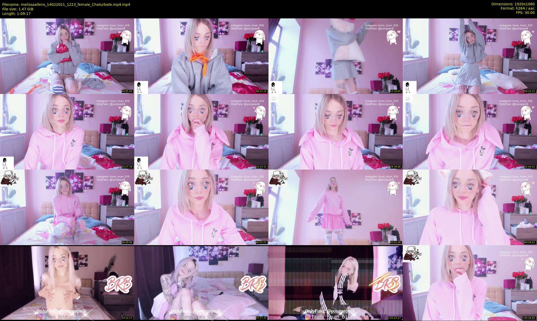 melissaallens — 70 minute Chaturbate female cam show recording, 1080p, Feb 14, 2021