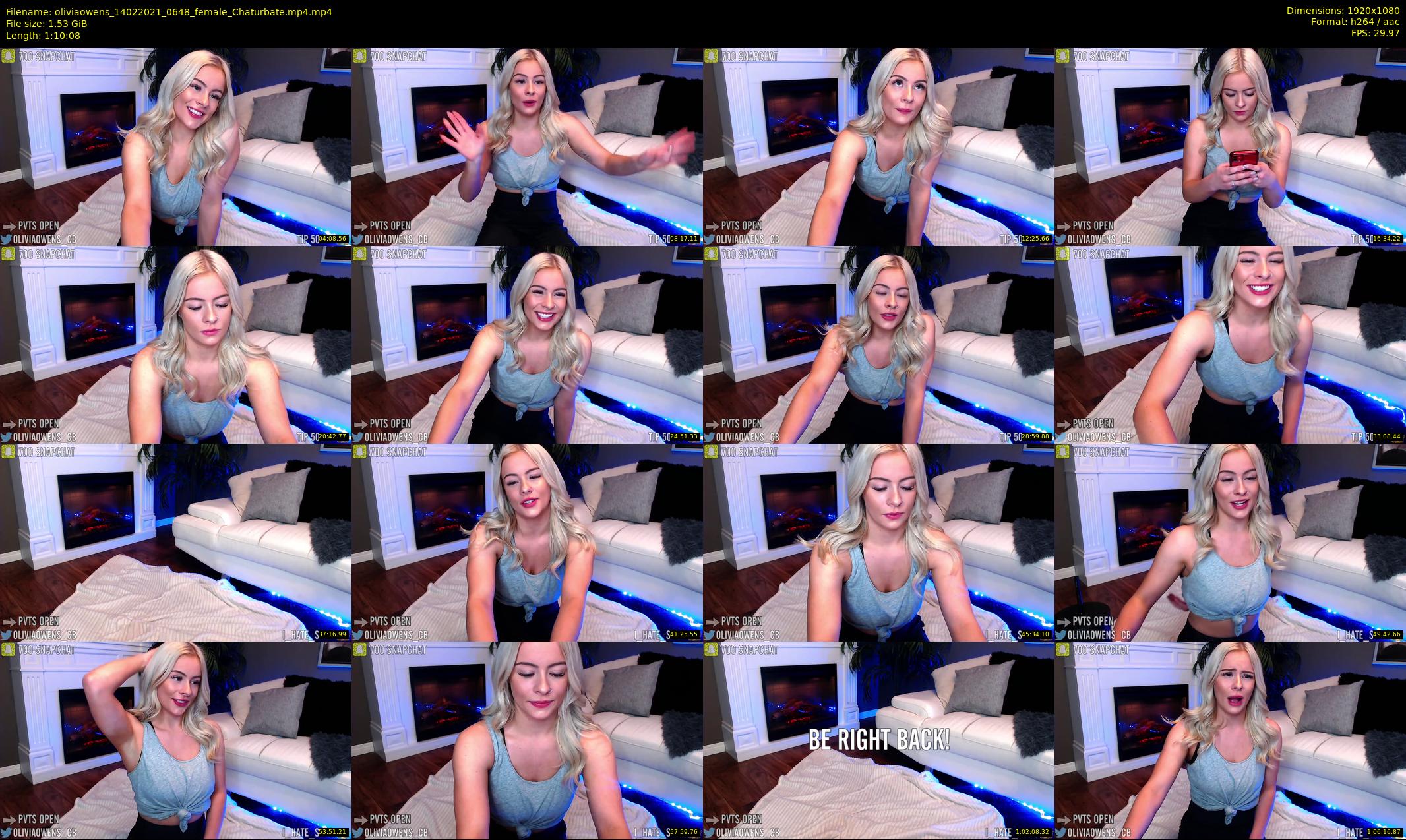 oliviaowens — 71 minute Chaturbate female cam show recording, 1080p, Feb 14, 2021
