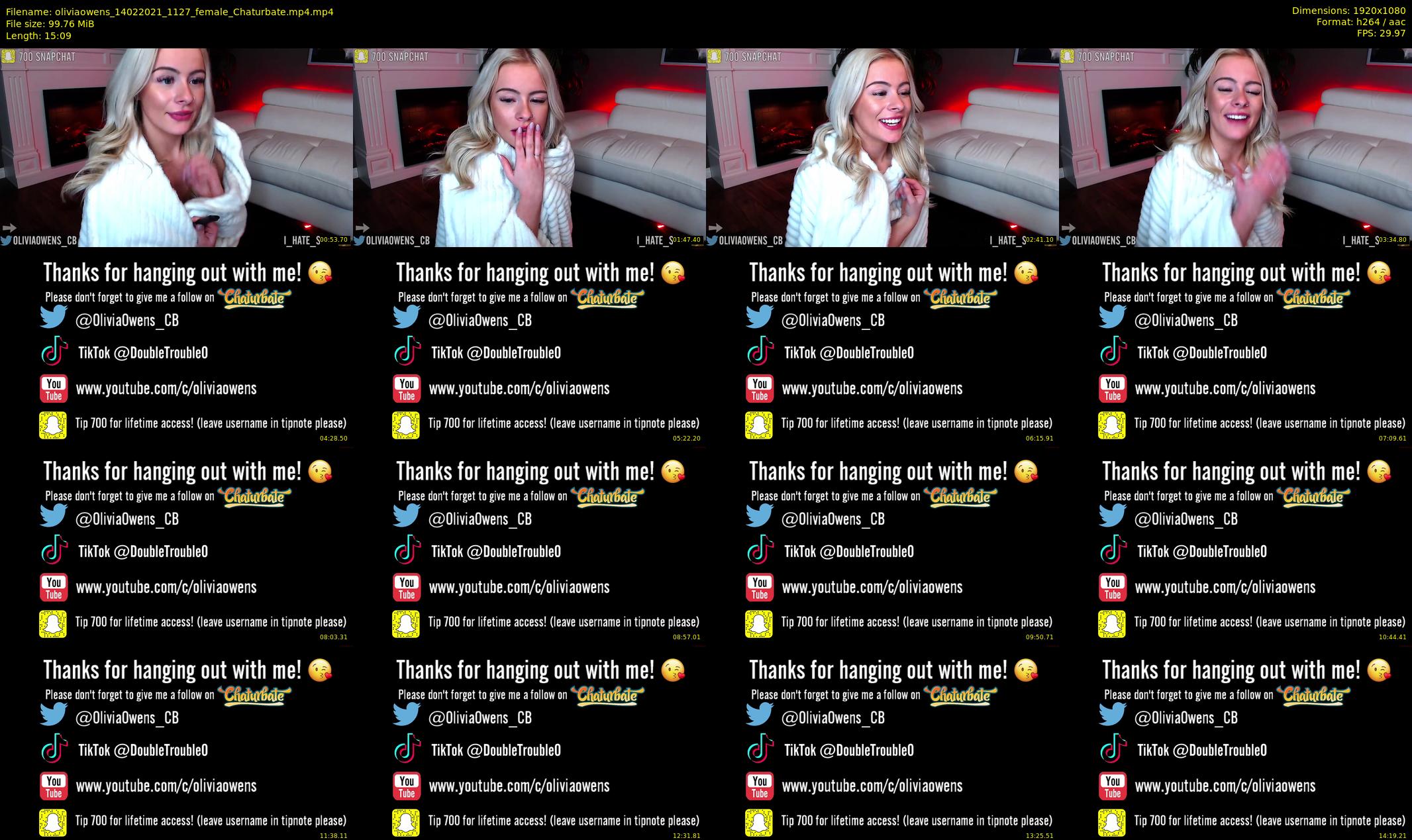 oliviaowens — 16 minute Chaturbate female cam show recording, 1080p, Feb 14, 2021