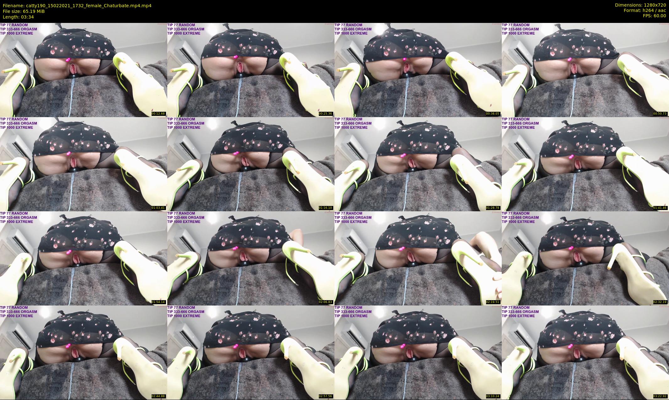 catty190 — 4 minute Chaturbate female cam show recording, 720p, Feb 15, 2021