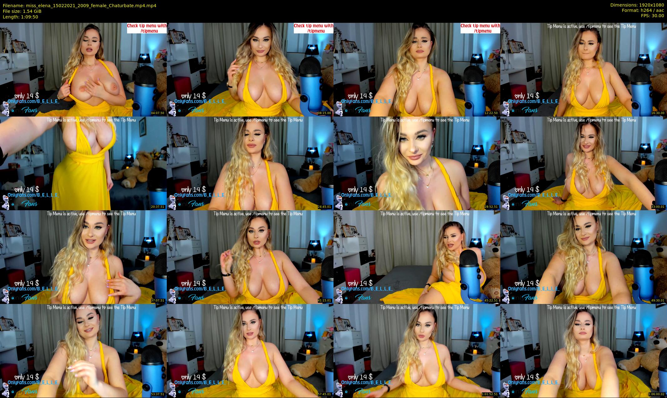 miss_elena — 70 minute Chaturbate female cam show recording, 1080p, Feb 15, 2021