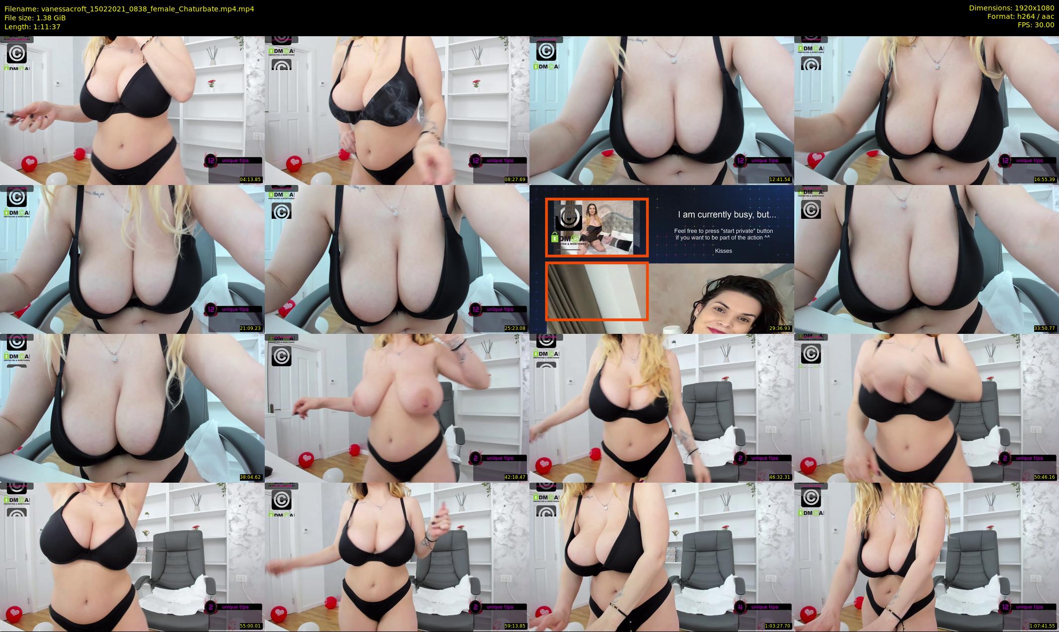 vanessacroft — 72 minute Chaturbate female cam show recording, 1080p, Feb 15, 2021