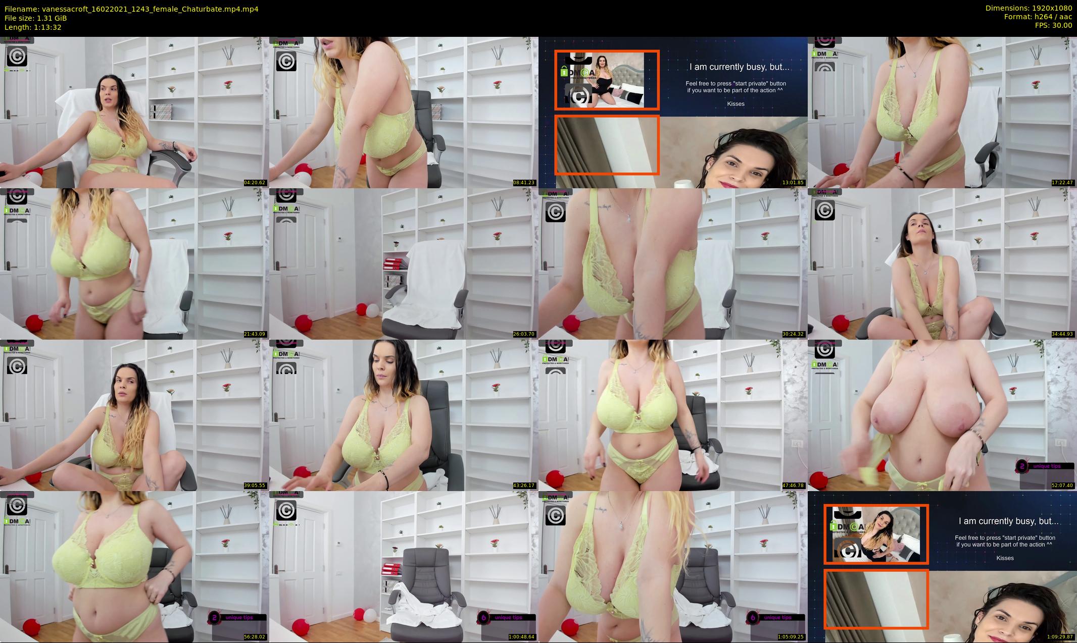 vanessacroft — 74 minute Chaturbate female cam show recording, 1080p, Feb 16, 2021