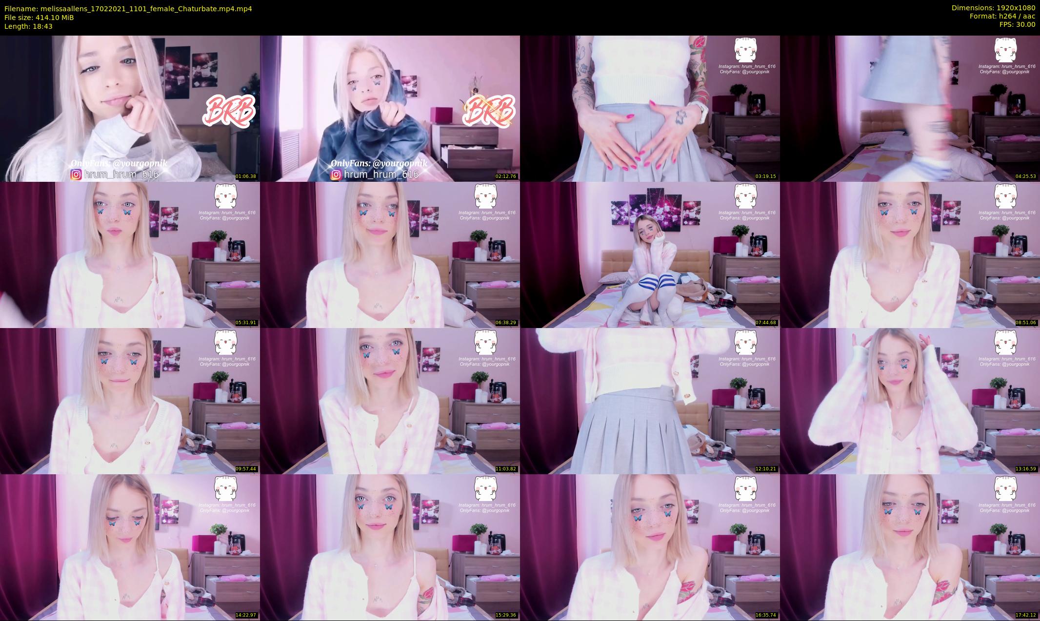 melissaallens — 19 minute Chaturbate female cam show recording, 1080p, Feb 17, 2021