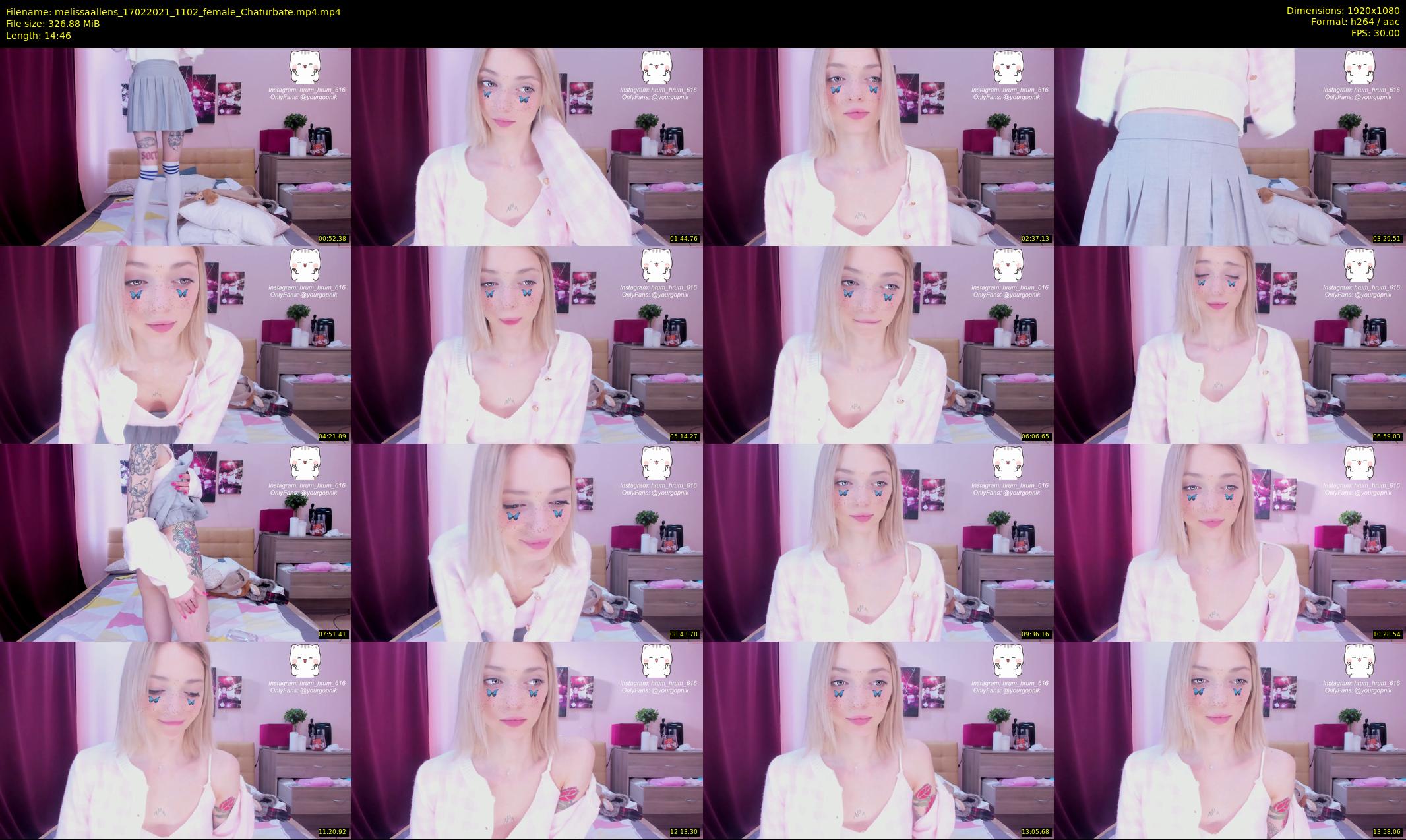 melissaallens — 15 minute Chaturbate female cam show recording, 1080p, Feb 17, 2021