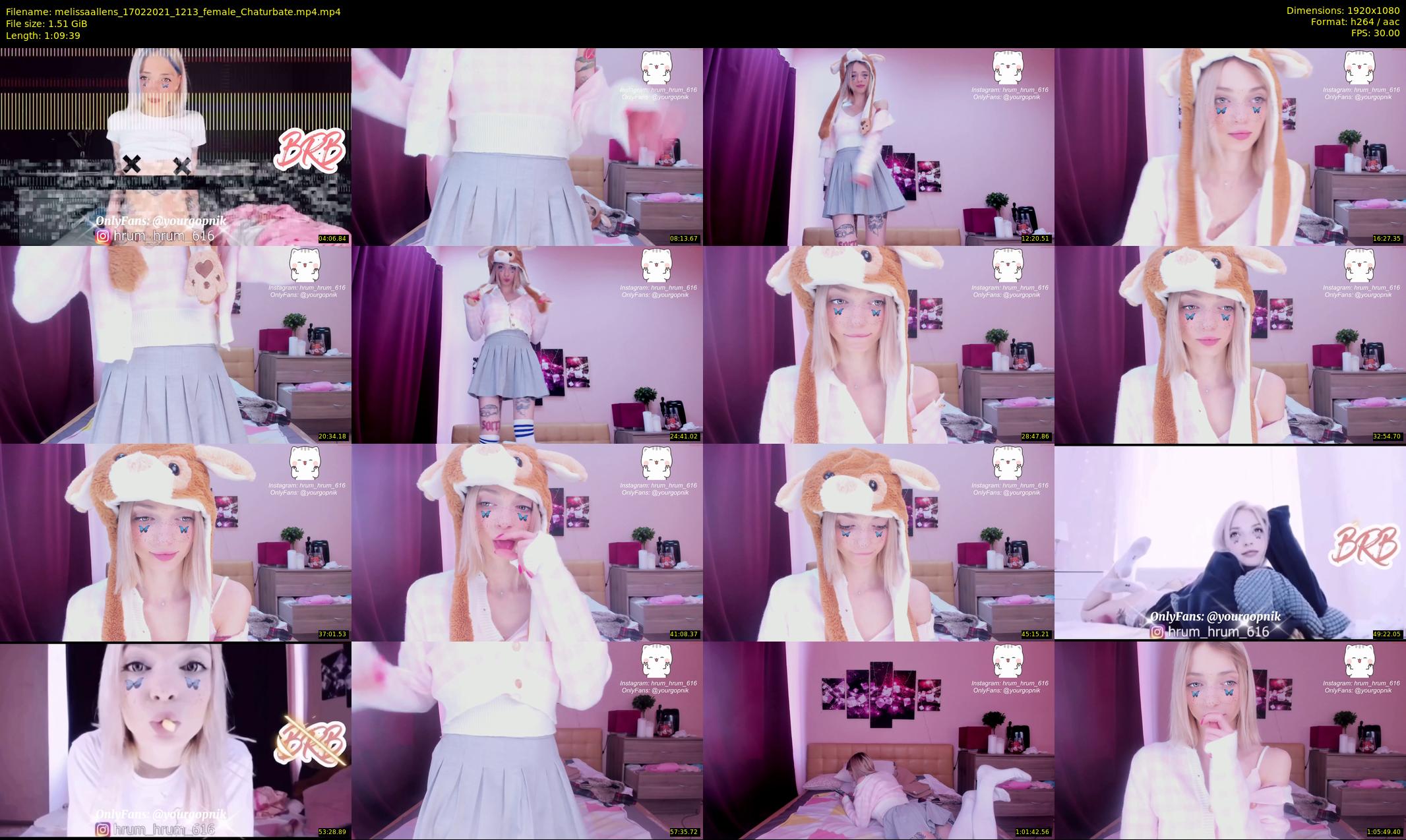melissaallens — 70 minute Chaturbate female cam show recording, 1080p, Feb 17, 2021