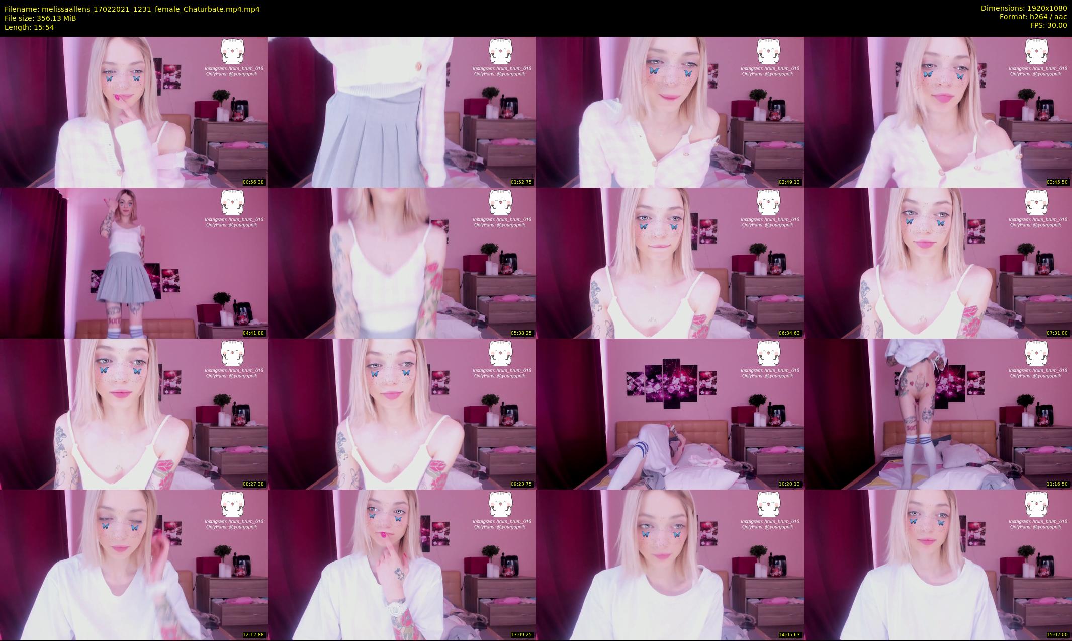 melissaallens — 16 minute Chaturbate female cam show recording, 1080p, Feb 17, 2021
