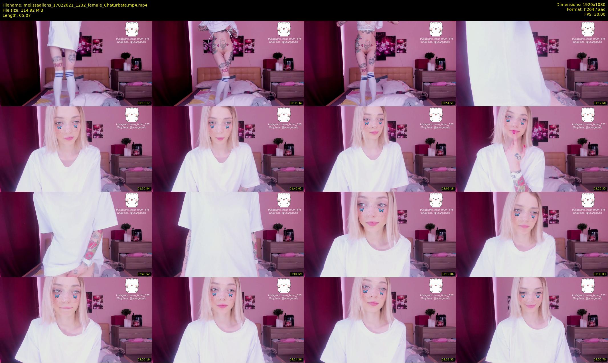 melissaallens — 6 minute Chaturbate female cam show recording, 1080p, Feb 17, 2021