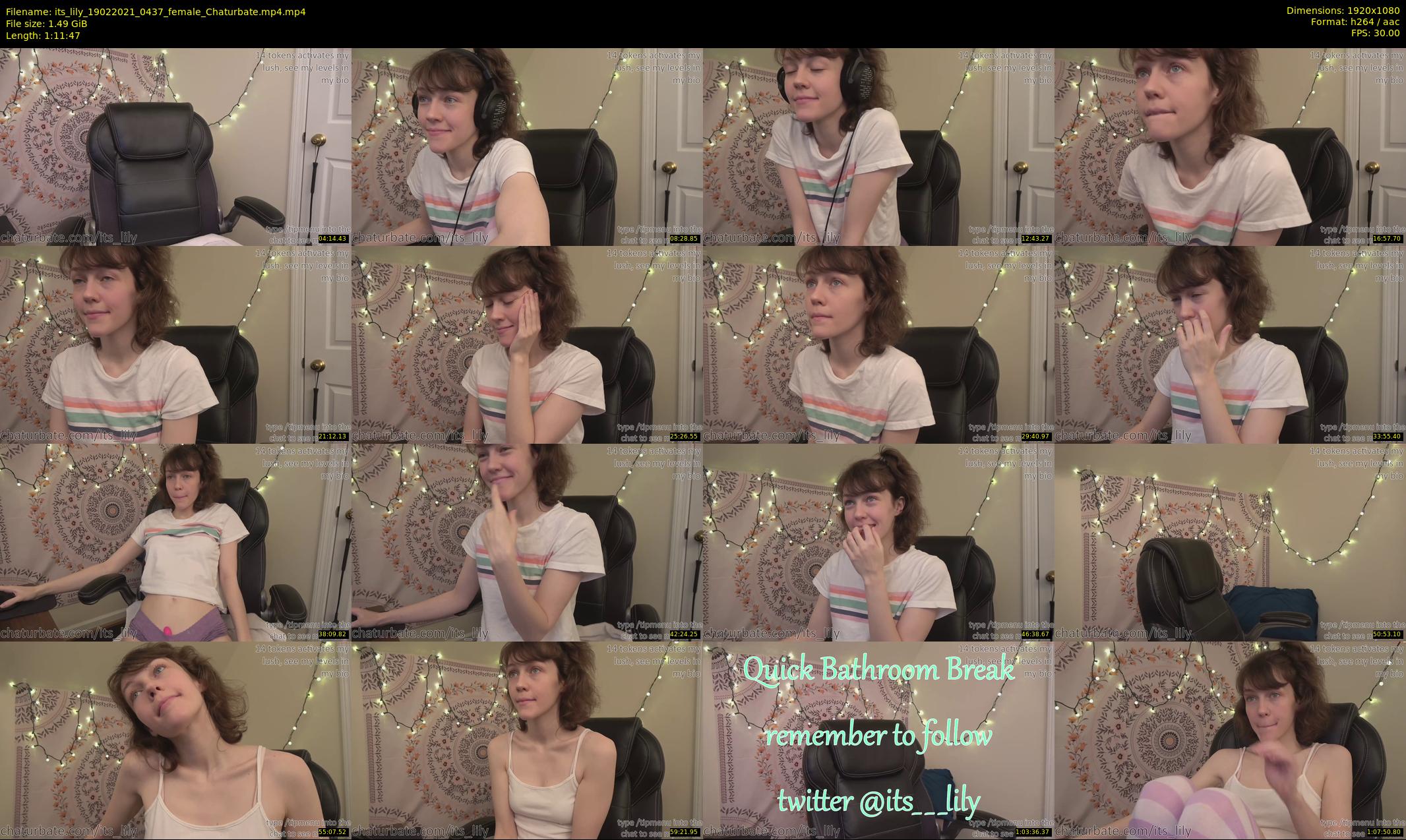 its_lily — 72 minute Chaturbate female cam show recording, 1080p, Feb 19, 2021