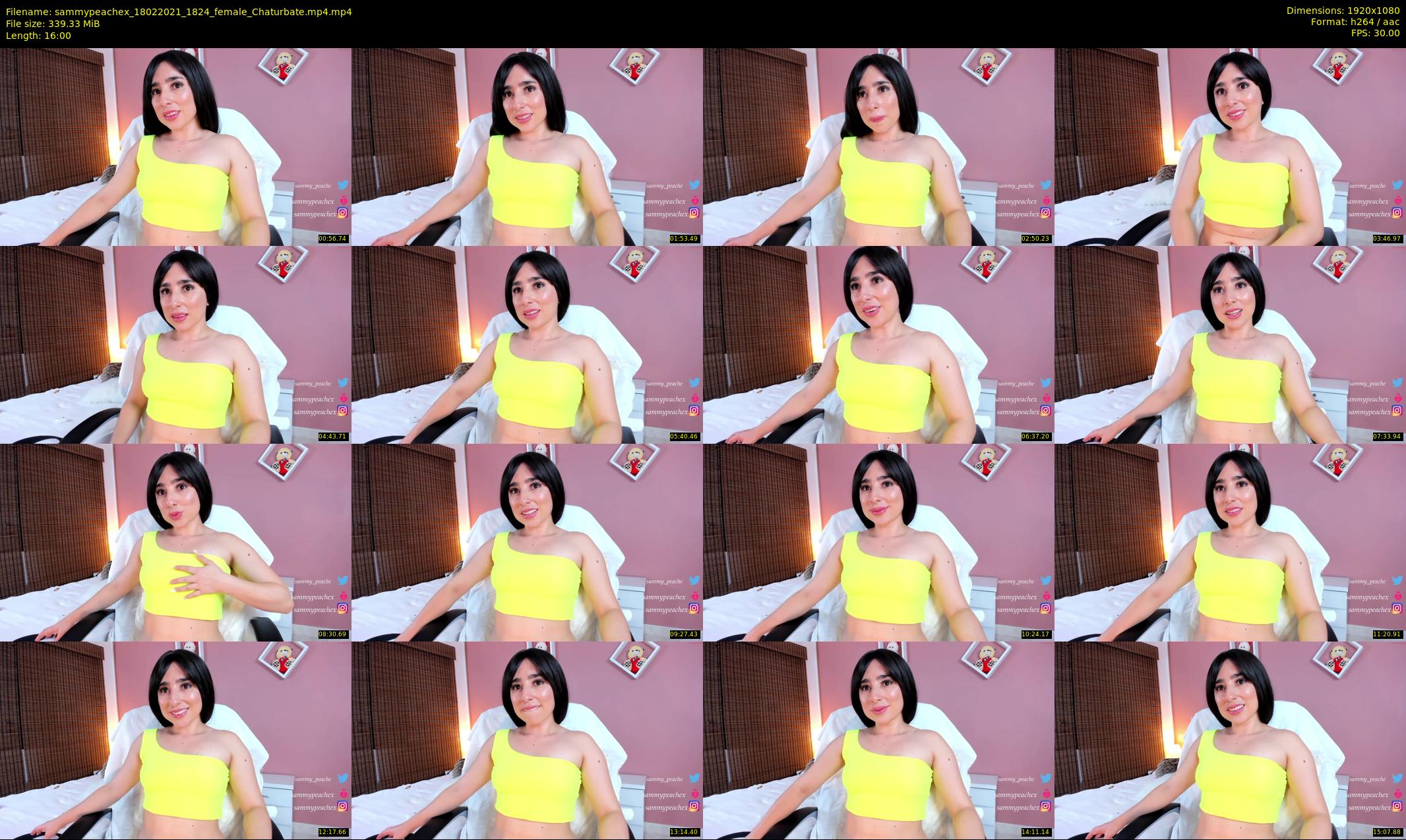 sammypeachex — 16 minute Chaturbate female cam show recording, 1080p, Feb 18, 2021