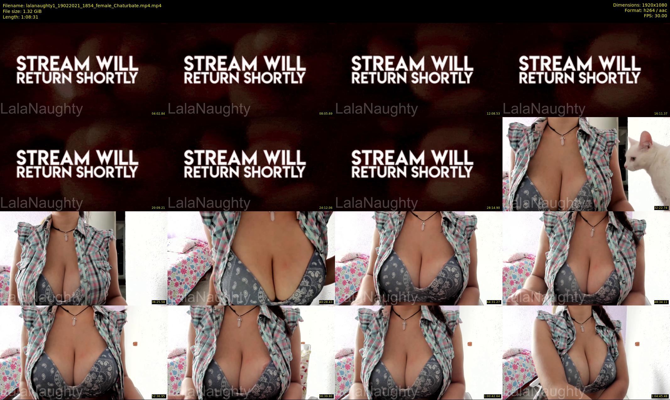 lalanaughty1 — 69 minute Chaturbate female cam show recording, 1080p, Feb 19, 2021
