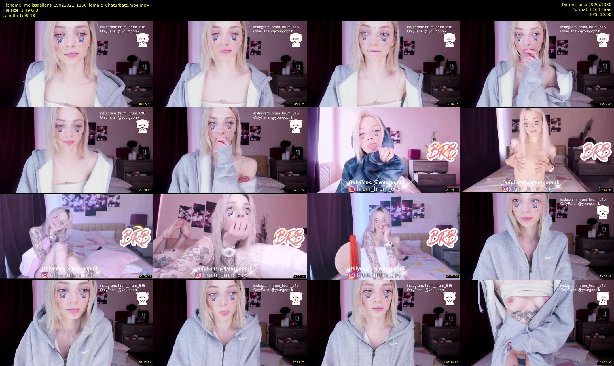 melissaallens — 70 minute Chaturbate female cam show recording, 1080p, Feb 19, 2021
