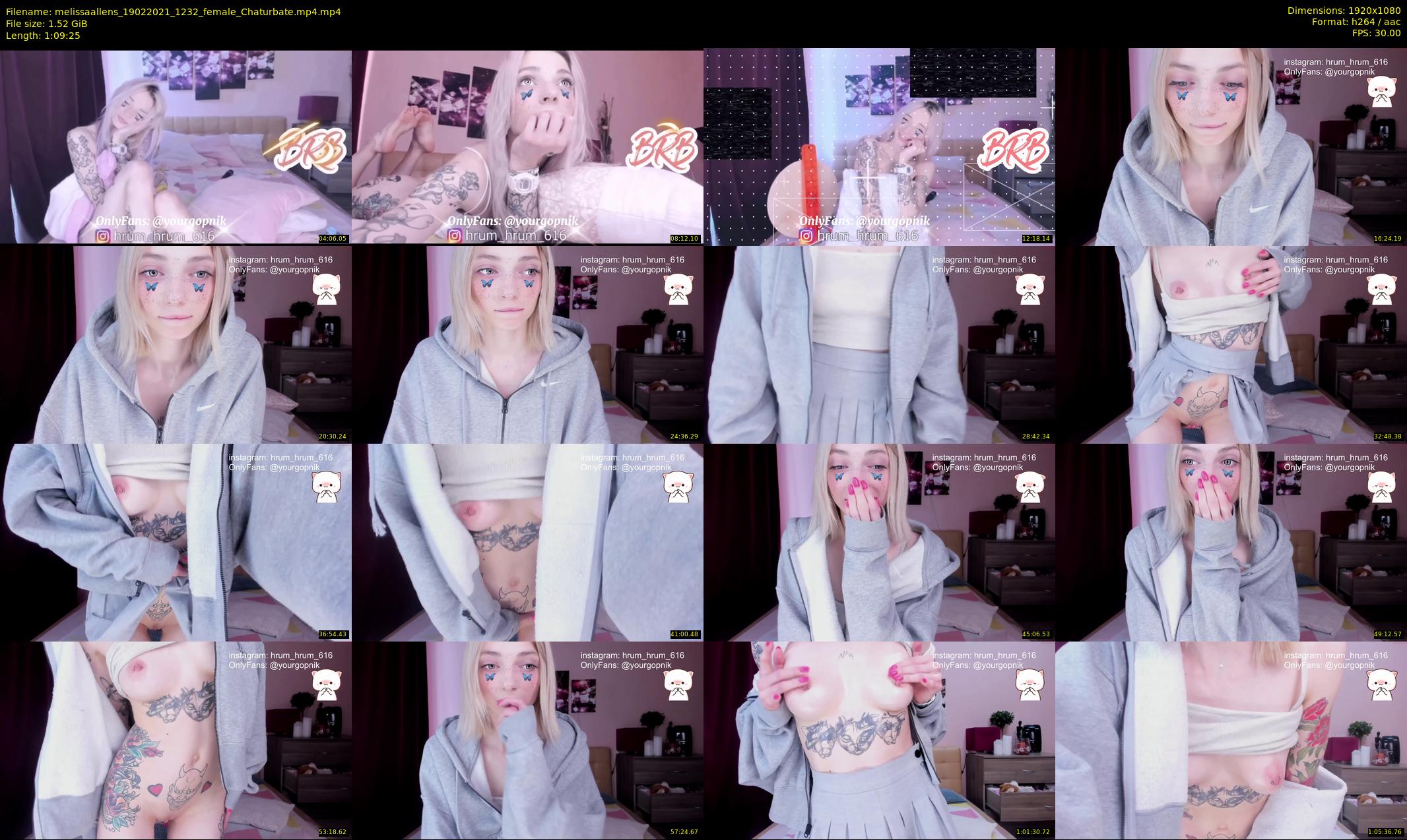 melissaallens — 70 minute Chaturbate female cam show recording, 1080p, Feb 19, 2021