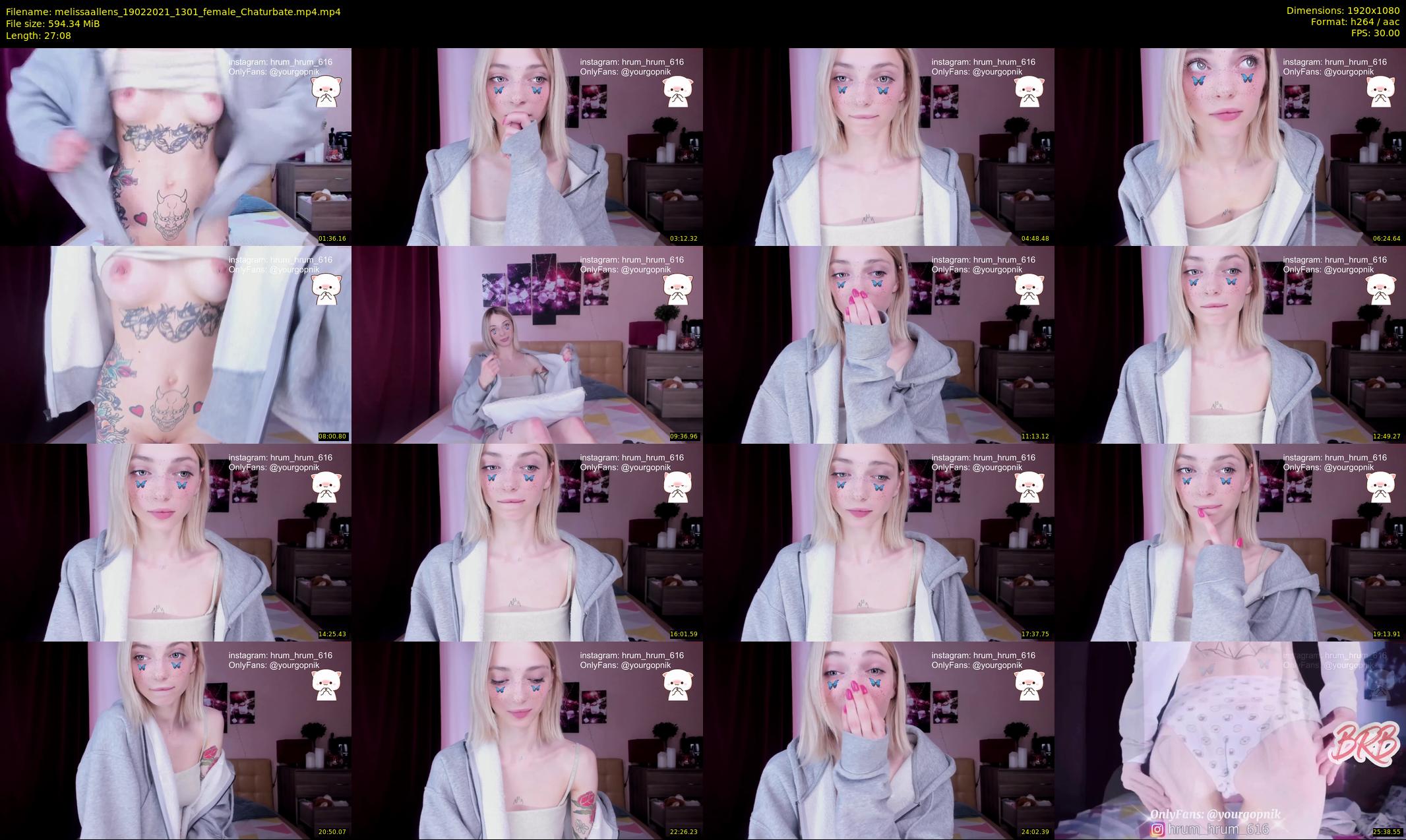 melissaallens — 28 minute Chaturbate female cam show recording, 1080p, Feb 19, 2021
