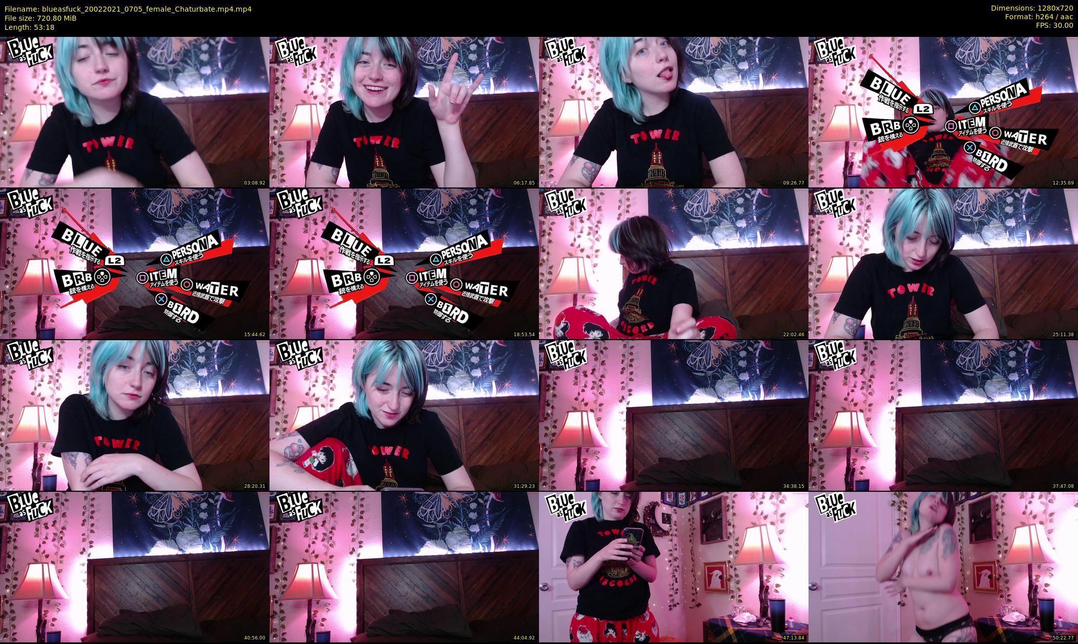blueasfuck — 54 minute Chaturbate female cam show recording, 720p, Feb 20, 2021