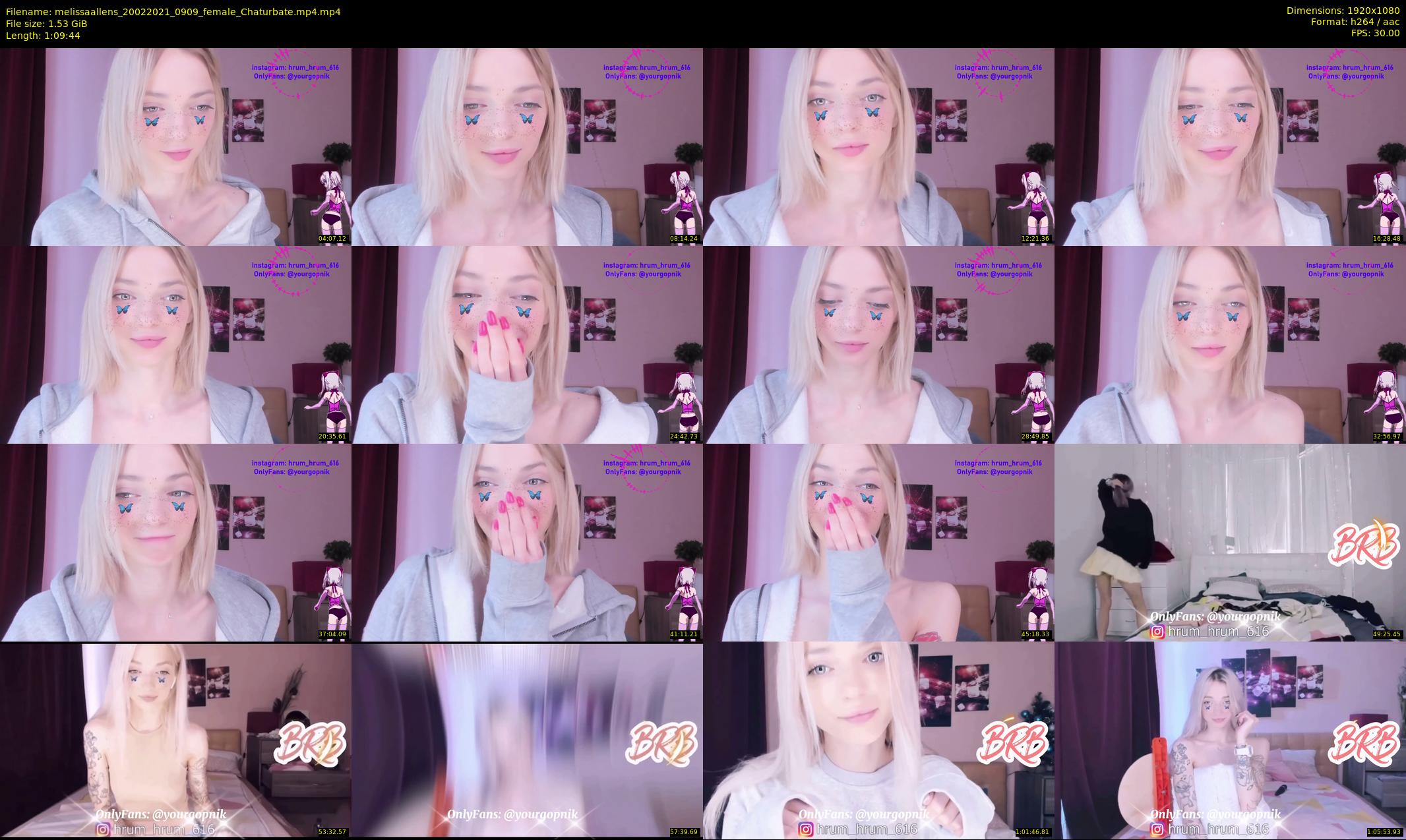 melissaallens — 70 minute Chaturbate female cam show recording, 1080p, Feb 20, 2021