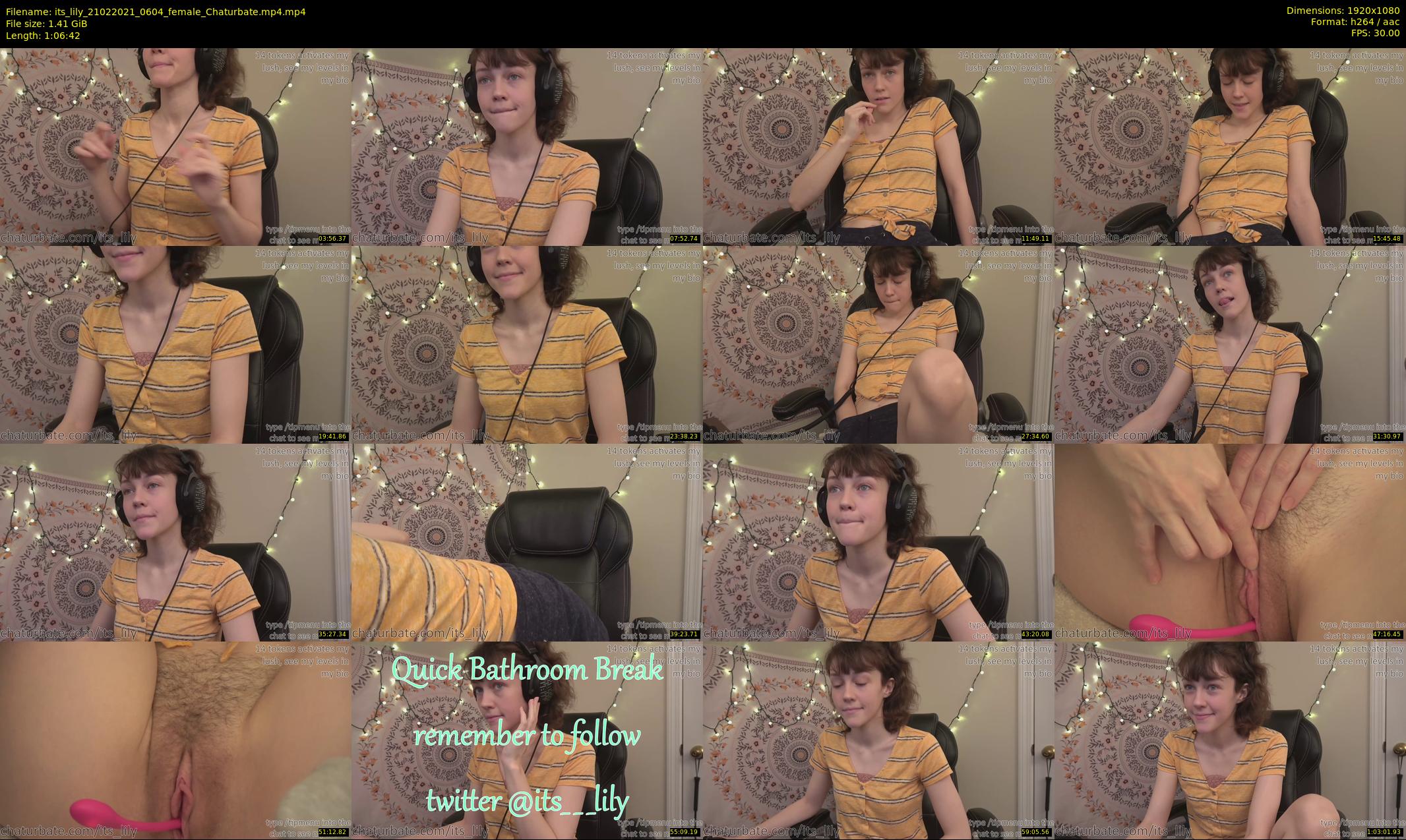 its_lily — 67 minute Chaturbate female cam show recording, 1080p, Feb 21, 2021