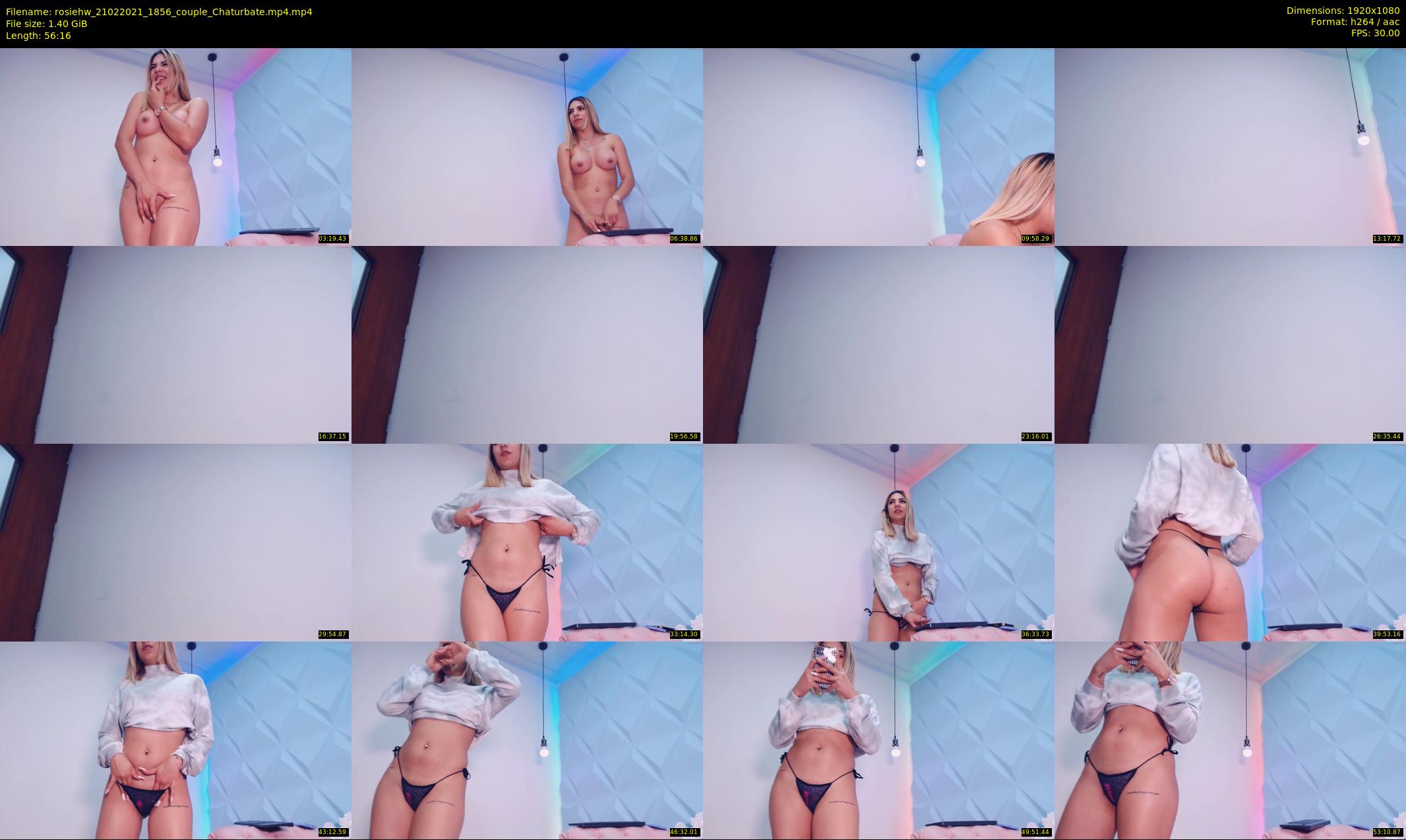 rosiehw — 57 minute Chaturbate couple cam show recording, 1080p, Feb 21, 2021