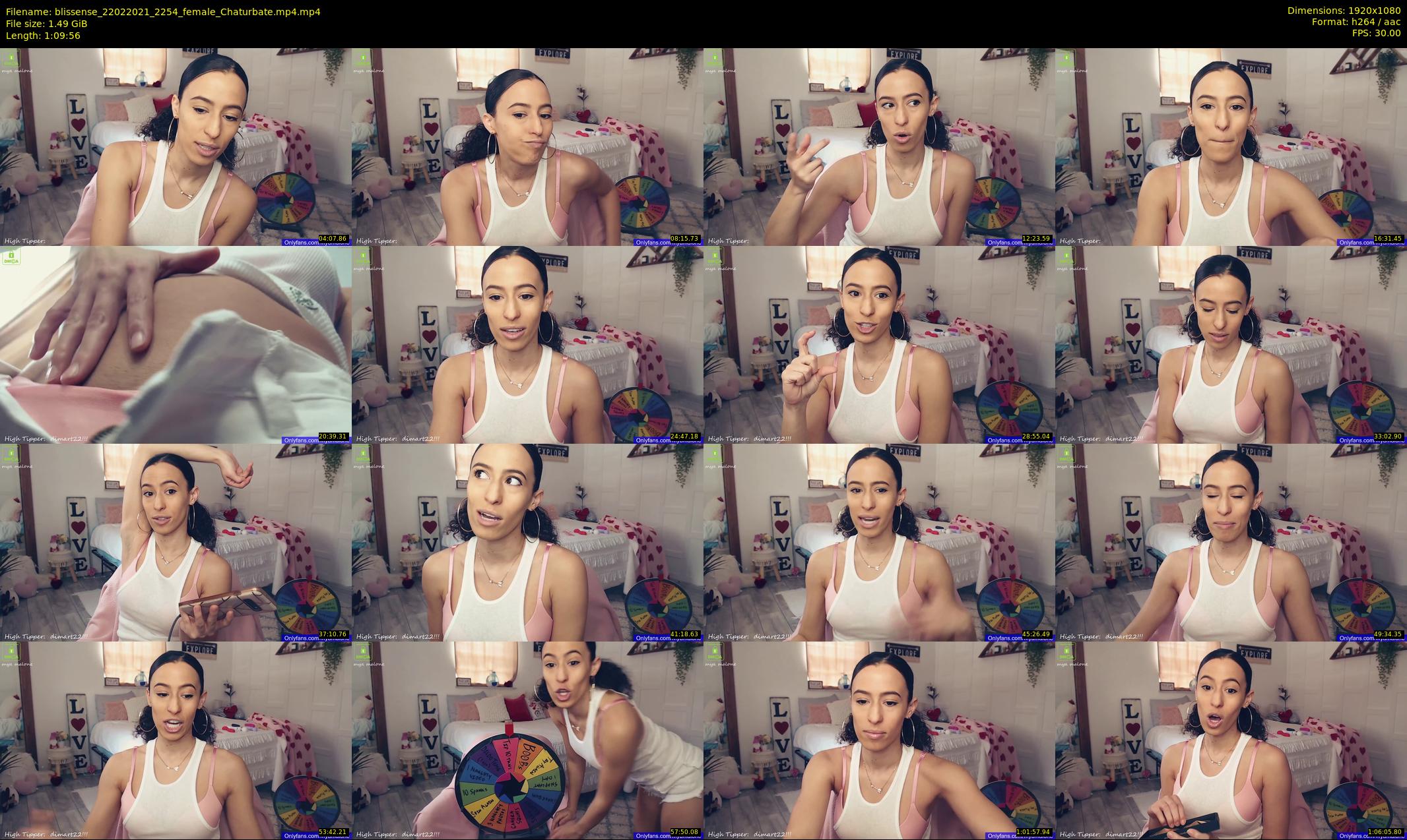 blissense — 70 minute Chaturbate female cam show recording, 1080p, Feb 22, 2021