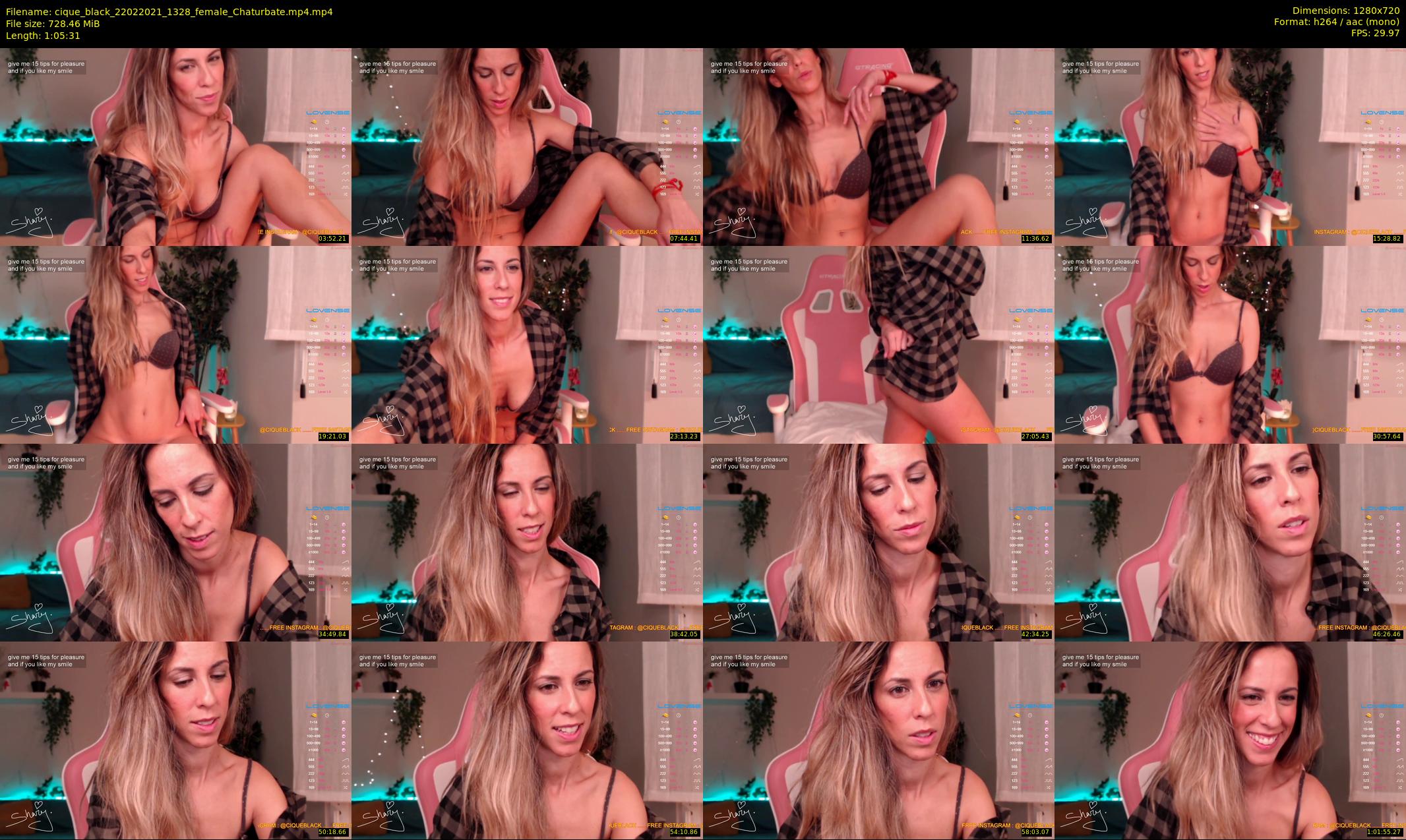 cique_black — 66 minute Chaturbate female cam show recording, 720p, Feb 22, 2021